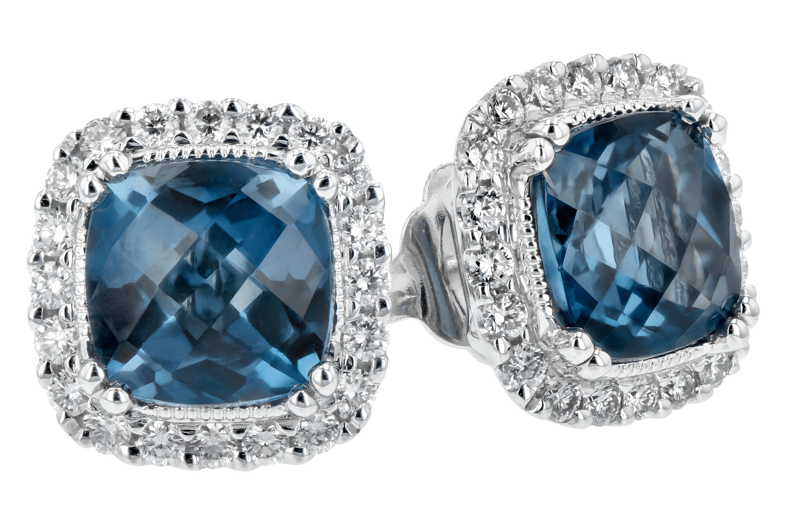 A198-37934: EARR 2.14 LONDON BLUE TOPAZ 2.40 TGW (6MM LBT)