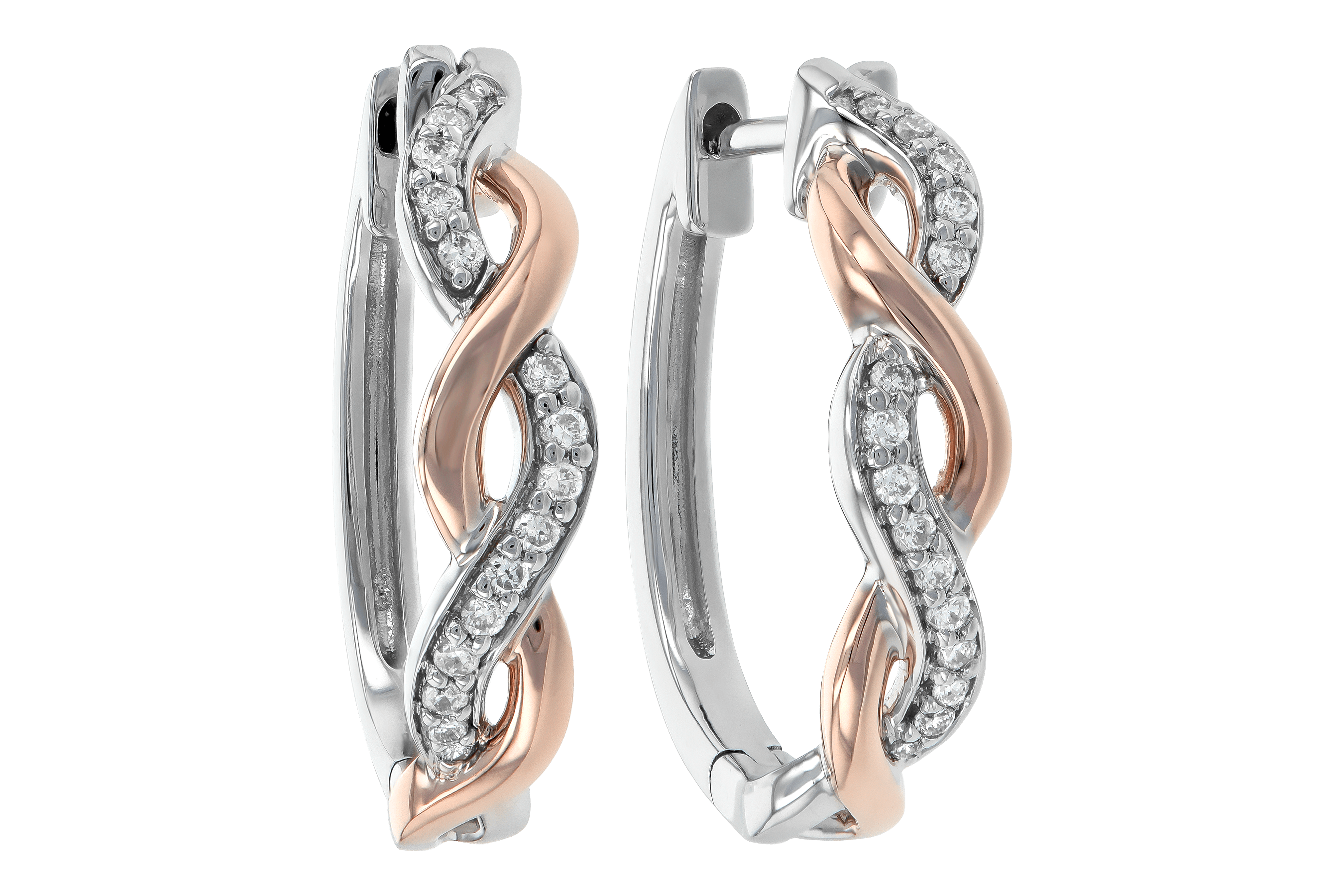 A199-30670: EARRINGS .15 TW (ROSE & WG)