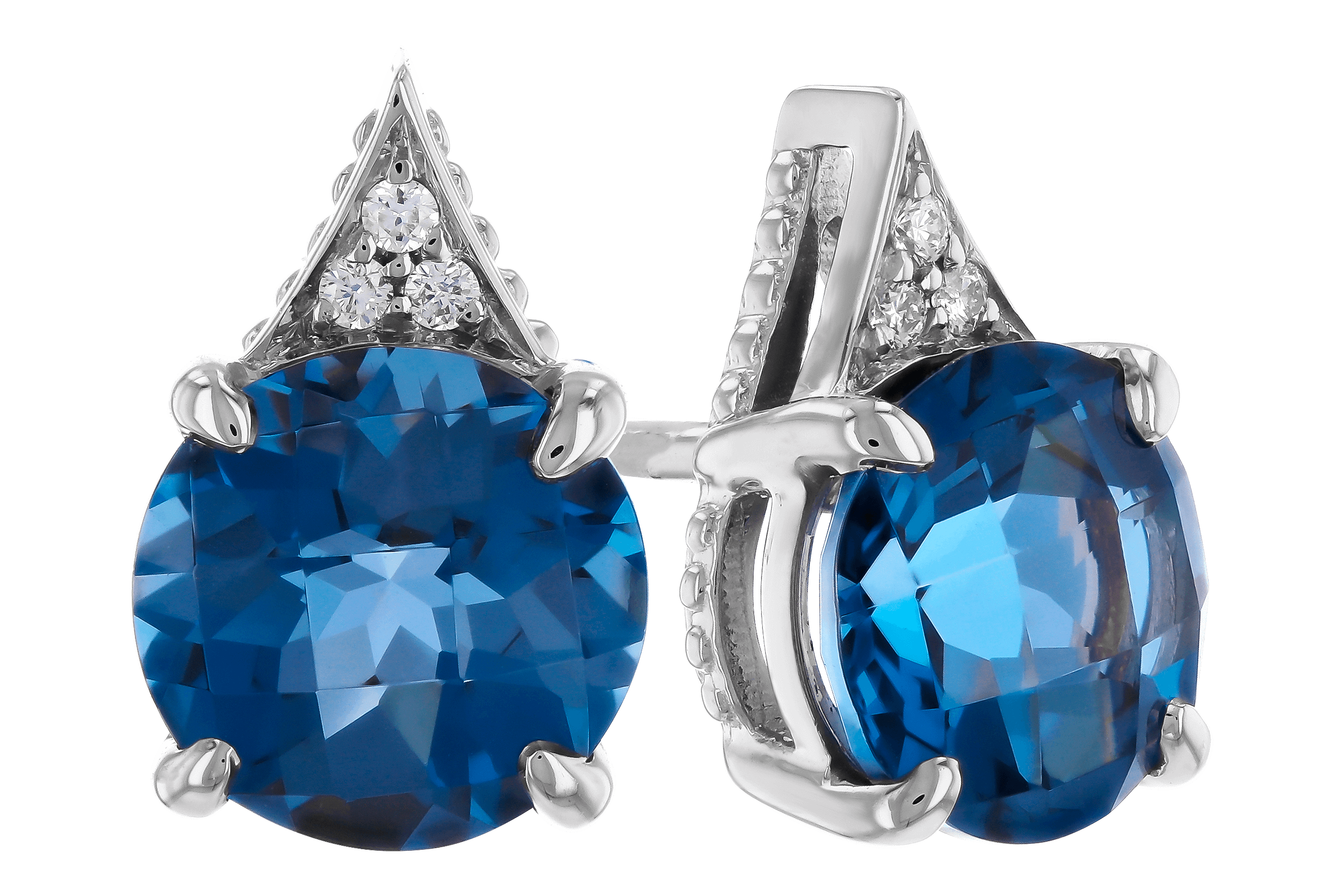 A282-96125: EARR 1.88 TW LONDON BLUE TOPAZ 1.90 TGW (6MM RD)