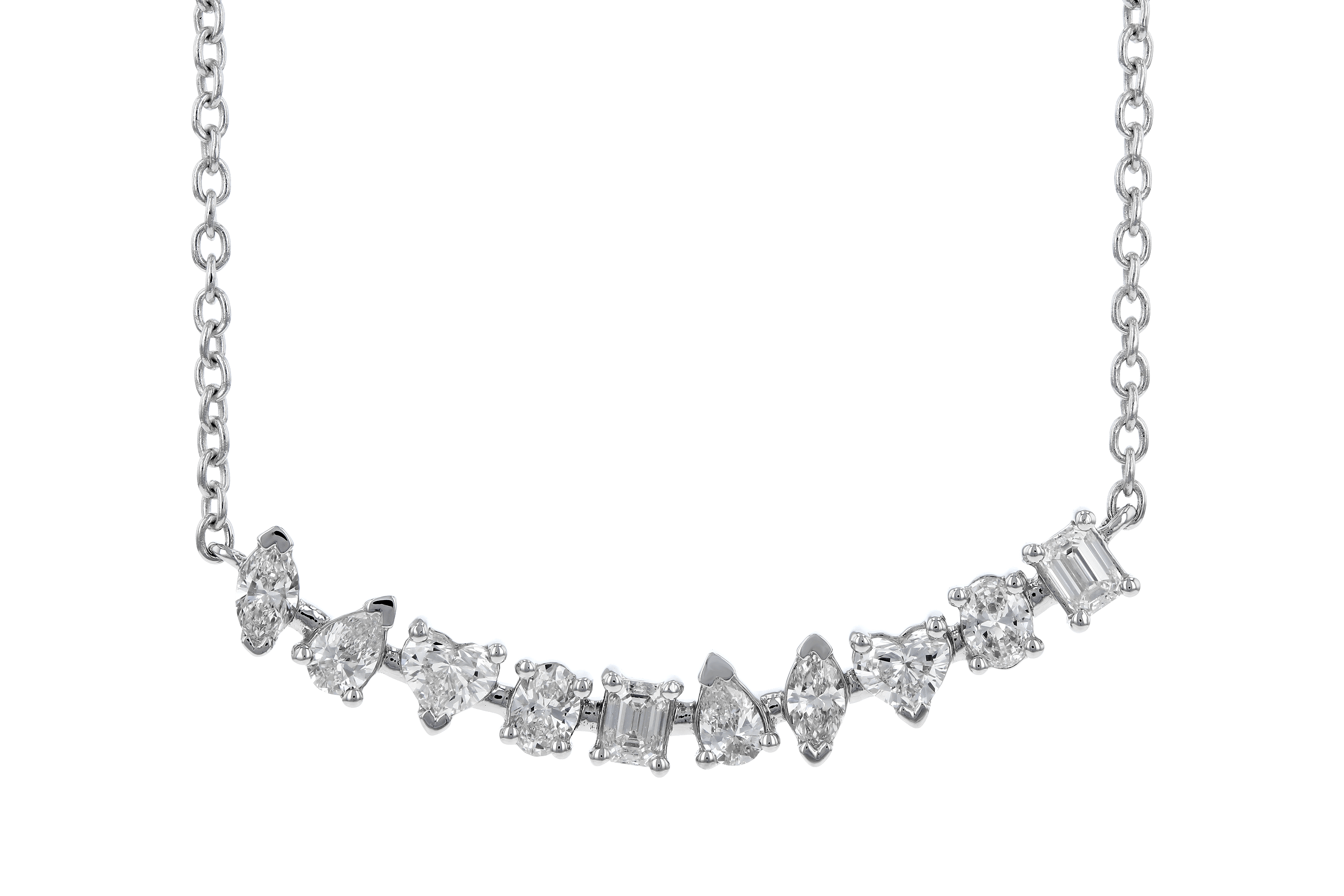 A282-97961: NECKLACE .70 TW FANCY CUT DIAS (18")