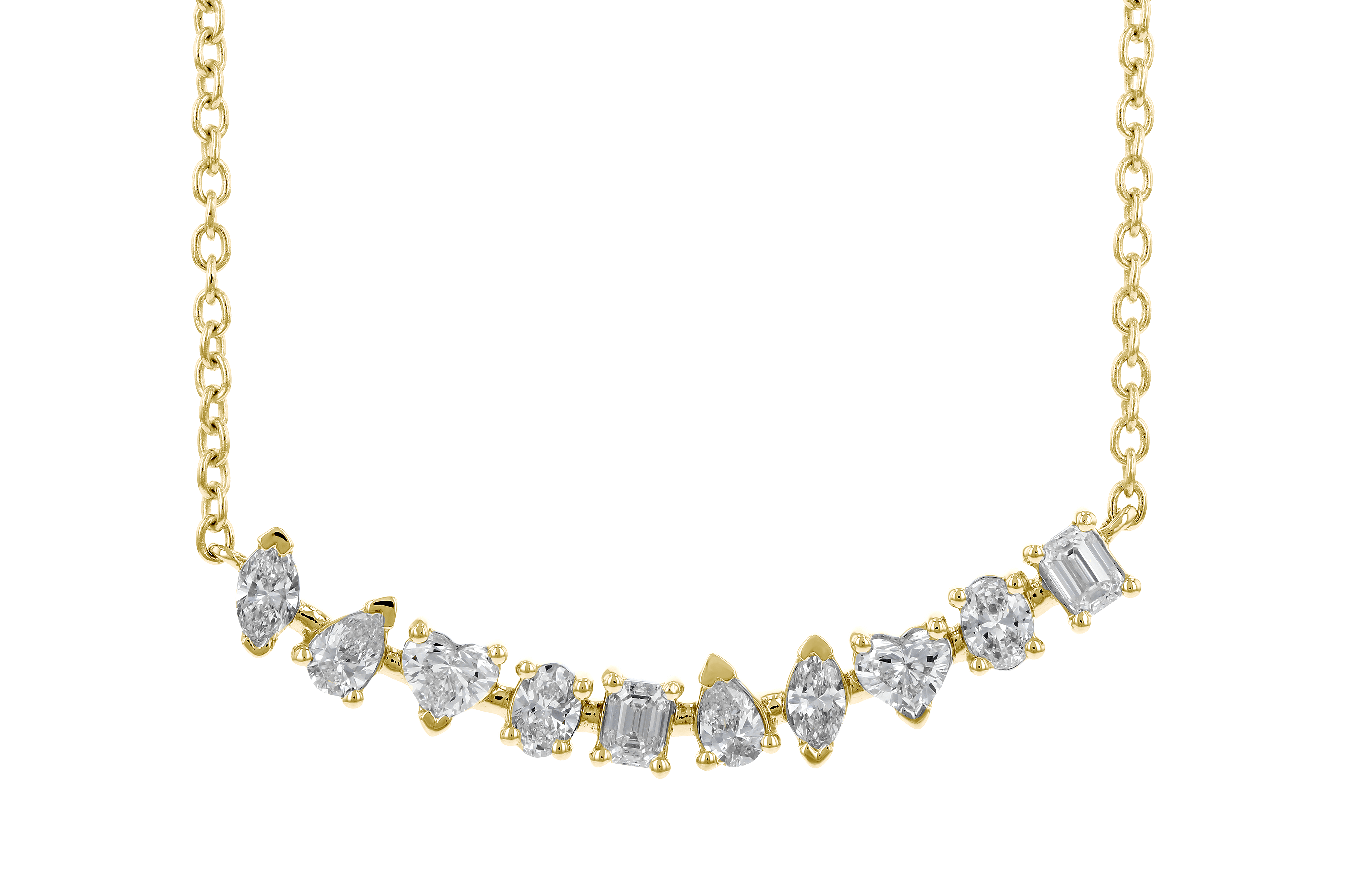 A282-97961: NECKLACE .70 TW FANCY CUT DIAS (18")