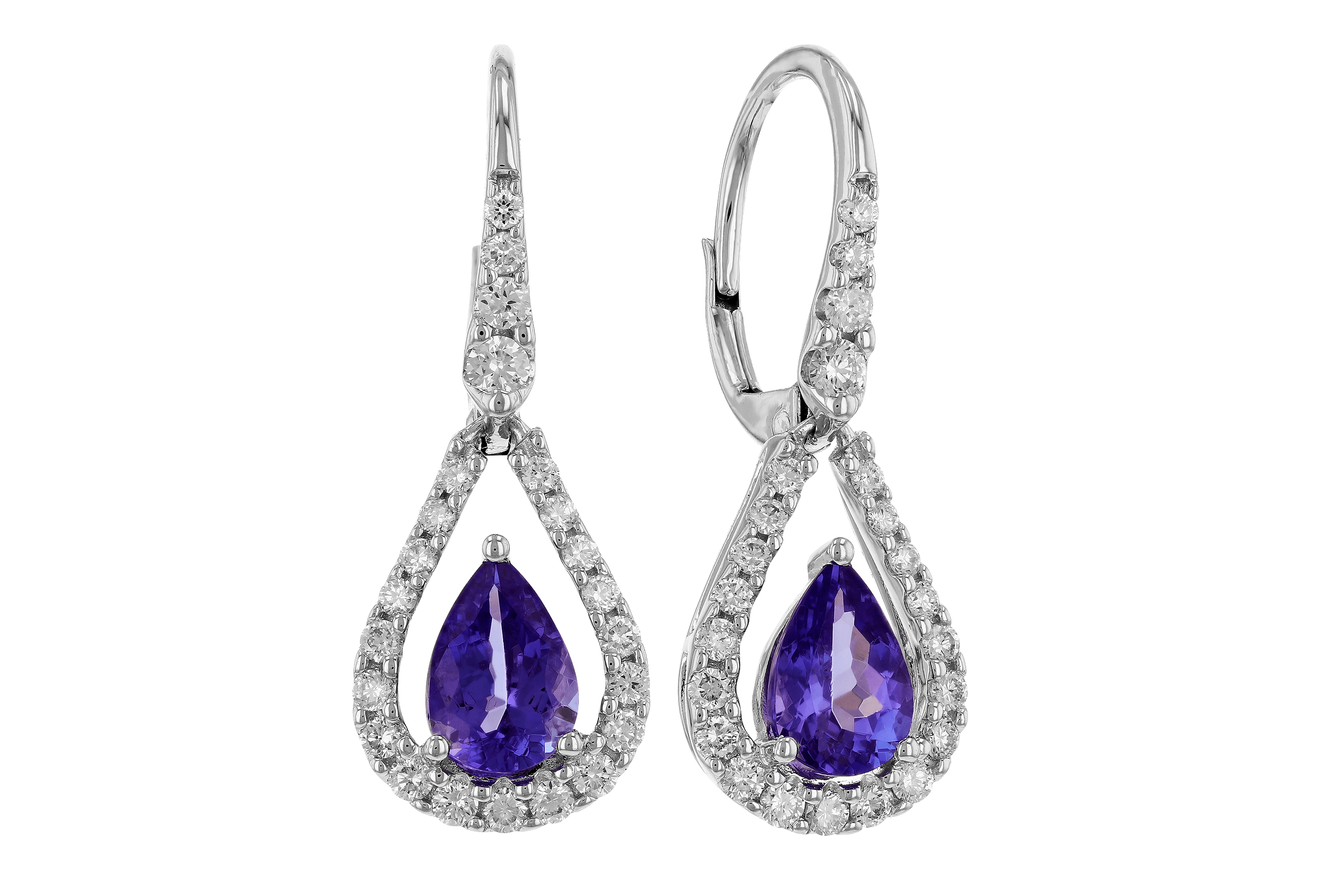 A283-83407: EARR 1.48 TW TANZANITE 1.98 TGW (7x5 PEAR)