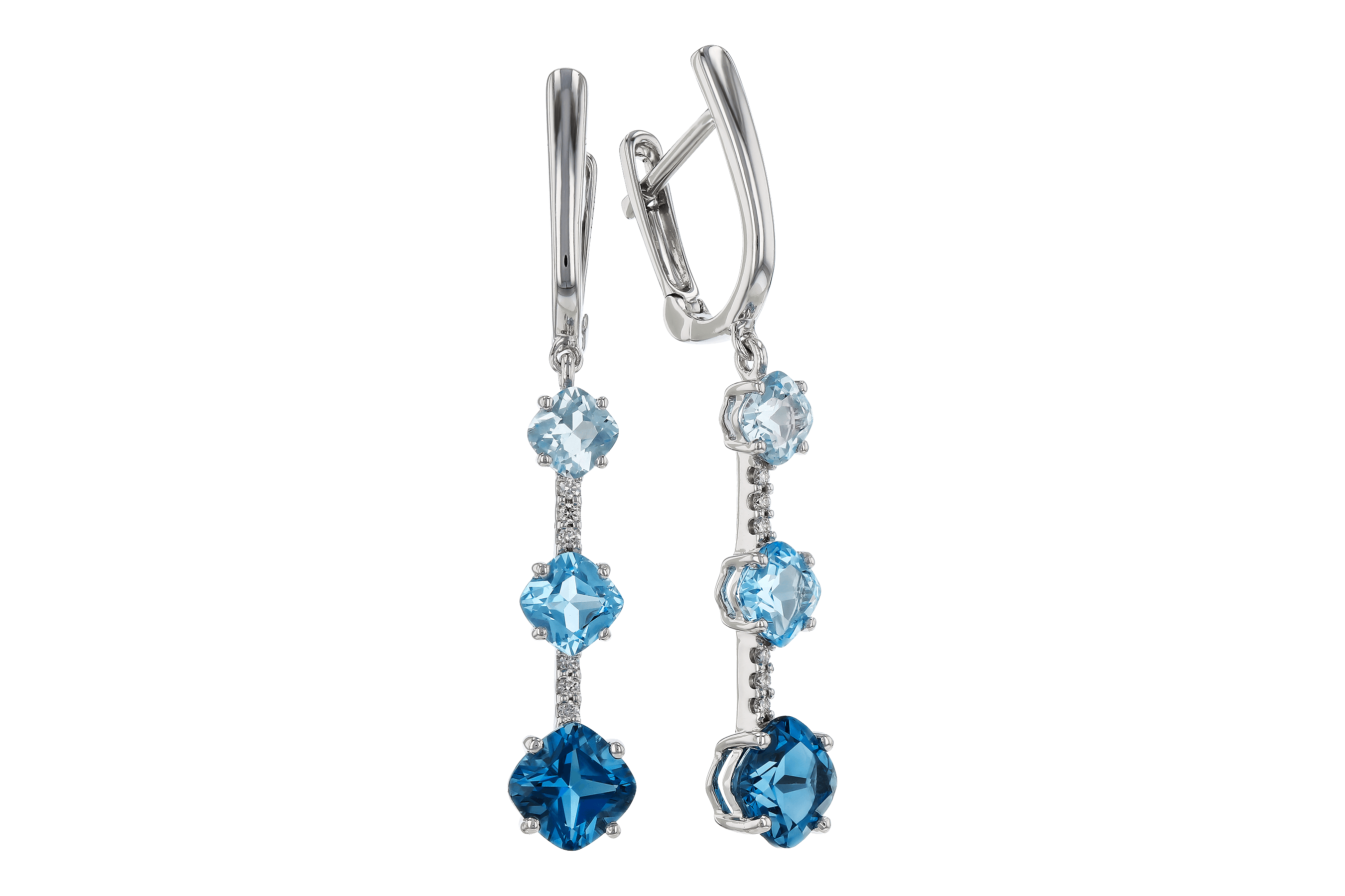 A283-83434: EARRINGS 2.41 TW BLUE TOPAZ 2.45 TGW