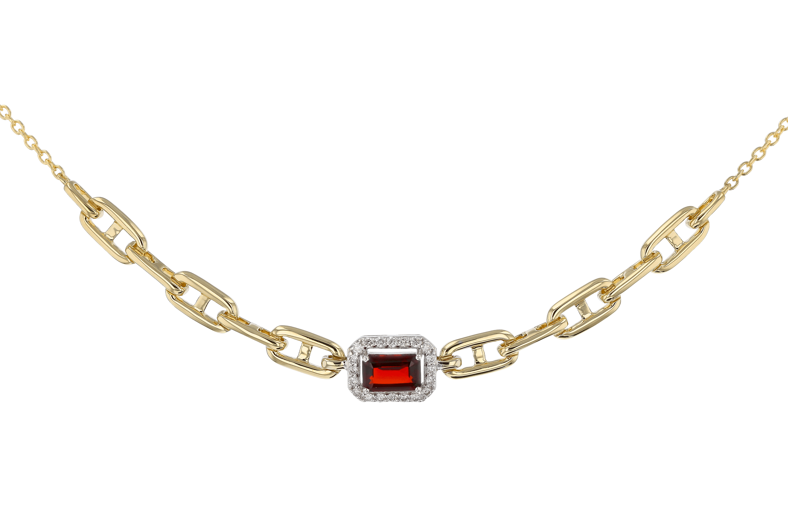 A283-84307: NECK .63 GARNET .75 TGW (6x4MM E.C. GAR / 18")