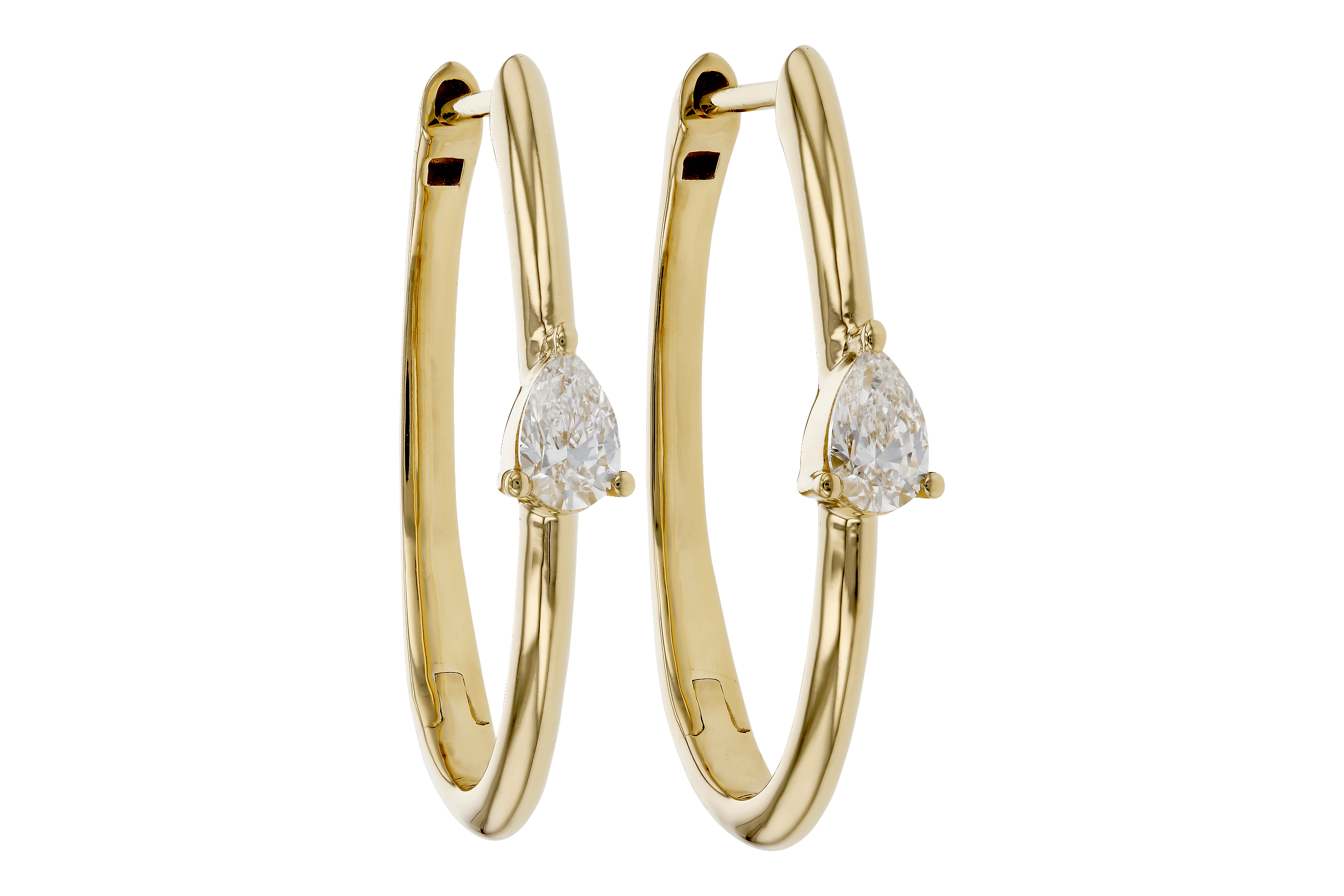 A283-84316: EARRINGS .45 TW PEAR DIAMONDS
