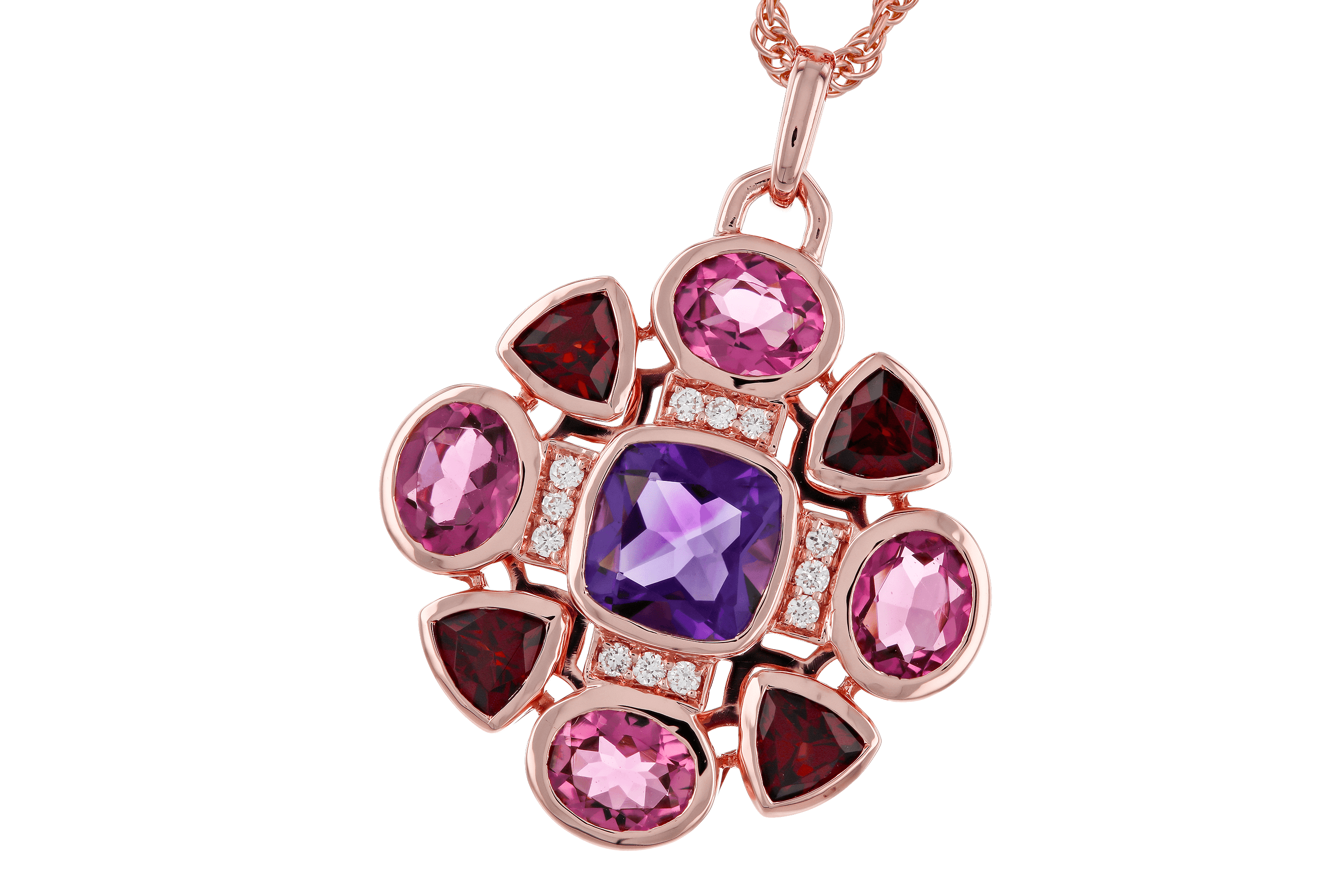 A283-85189: NECKLACE 2.76 SEMI-PREC (AM,GT,PT) 2.82 TGW