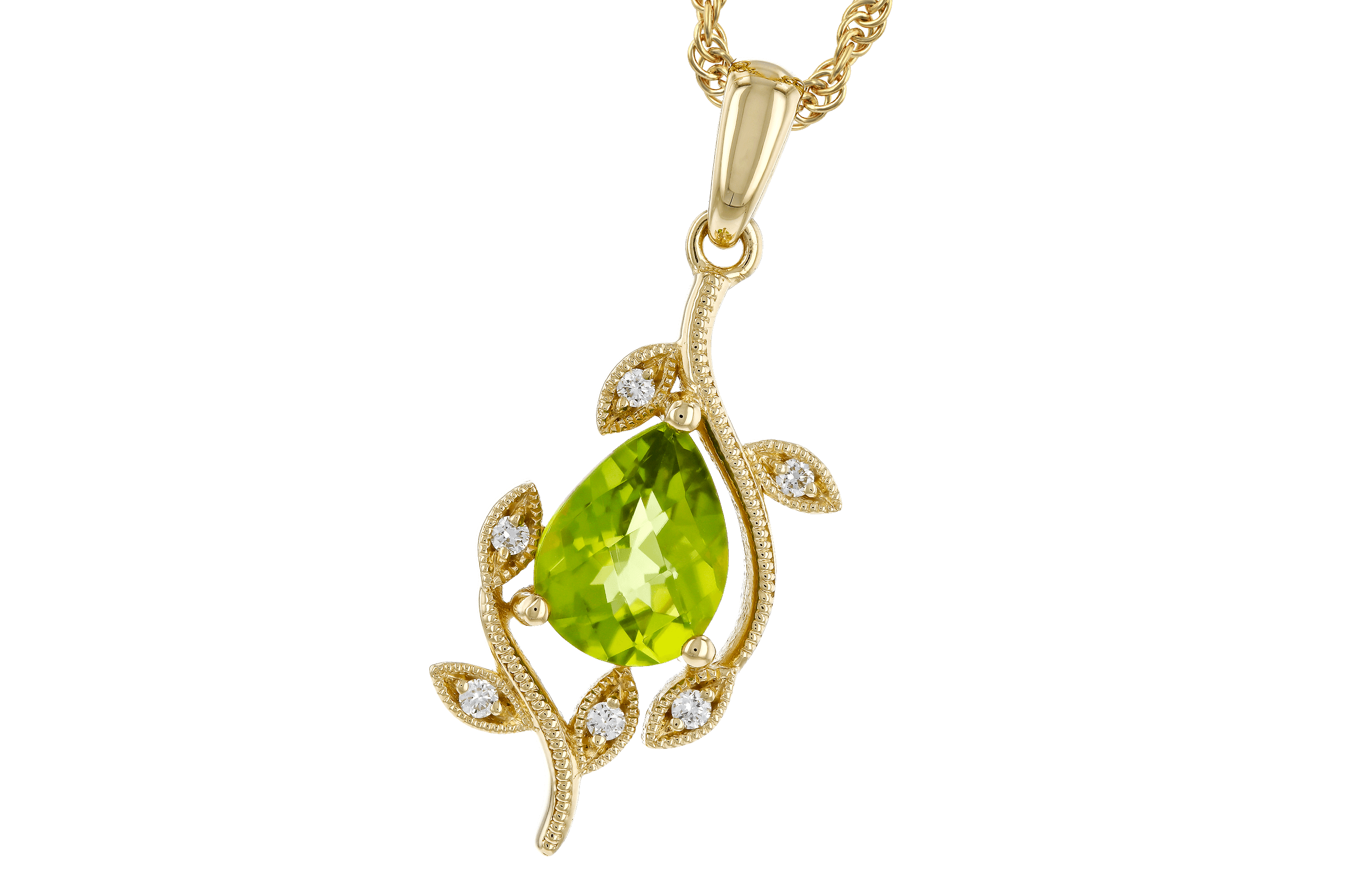 A283-85225: NECKLACE 1.16 PERIDOT 1.21 TGW (8x6MM PER)