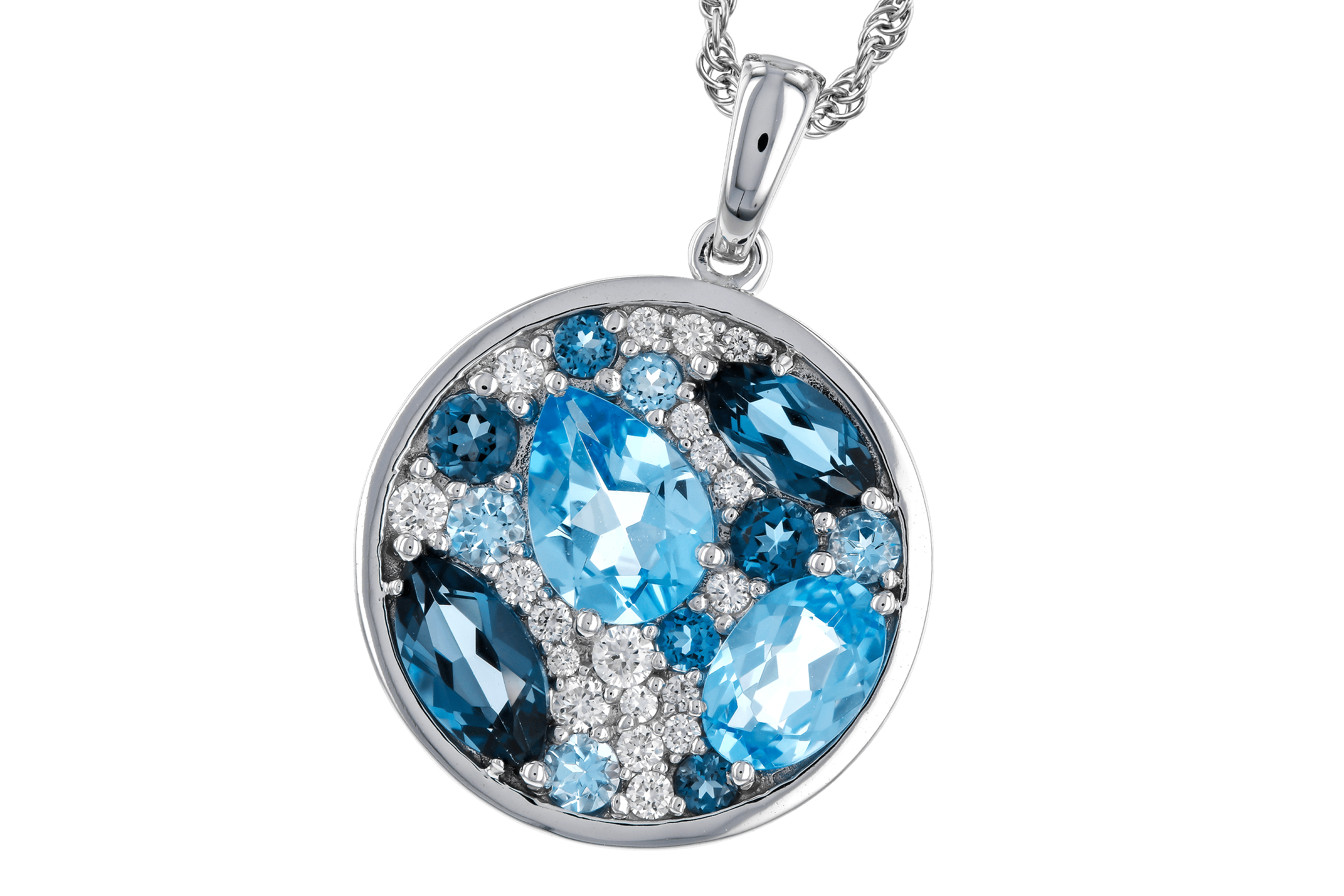 A283-86125: NECKLACE 2.31 TW BLUE TOPAZ 2.48 TGW