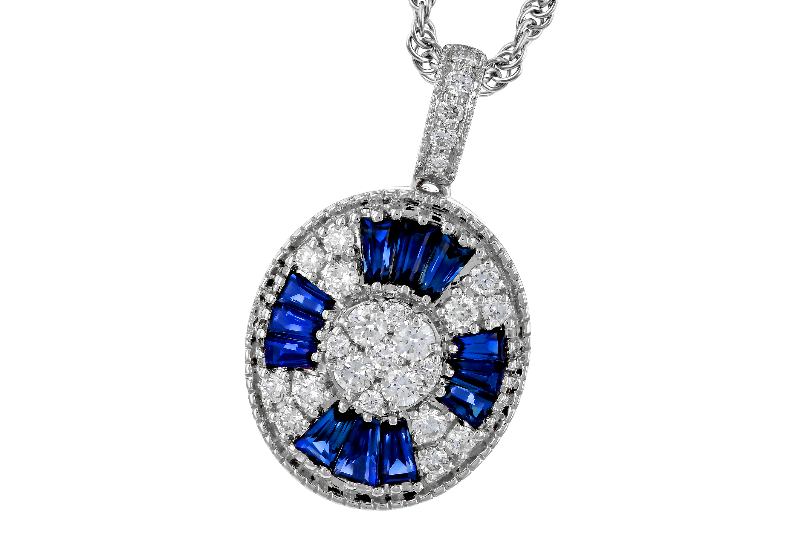 A283-88898: NECKLACE .56 TW SAPPHIRE .80 TGW