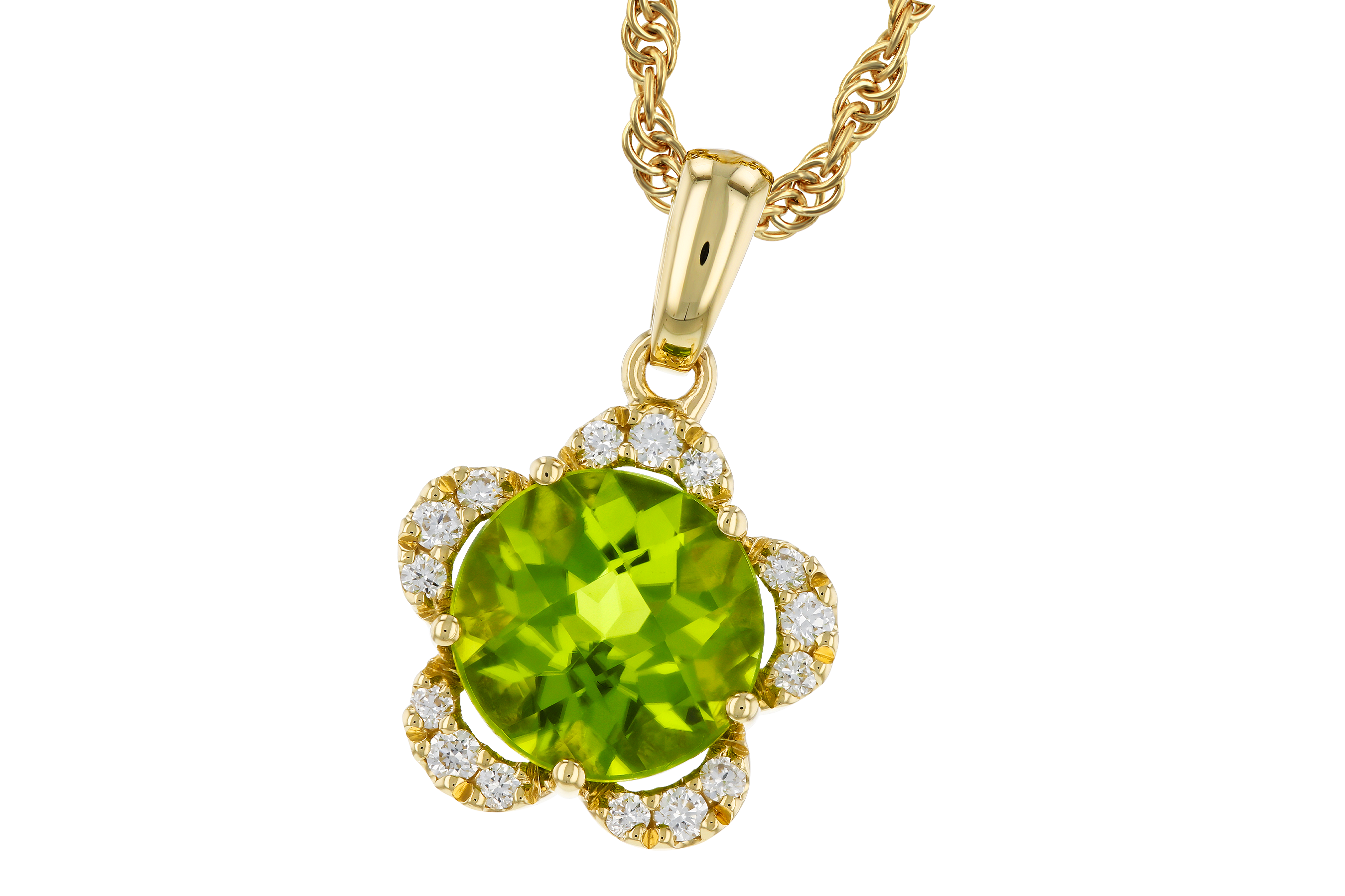 A283-90652: NECKLACE 2.16 PERIDOT 2.28 TGW (8MM RD)