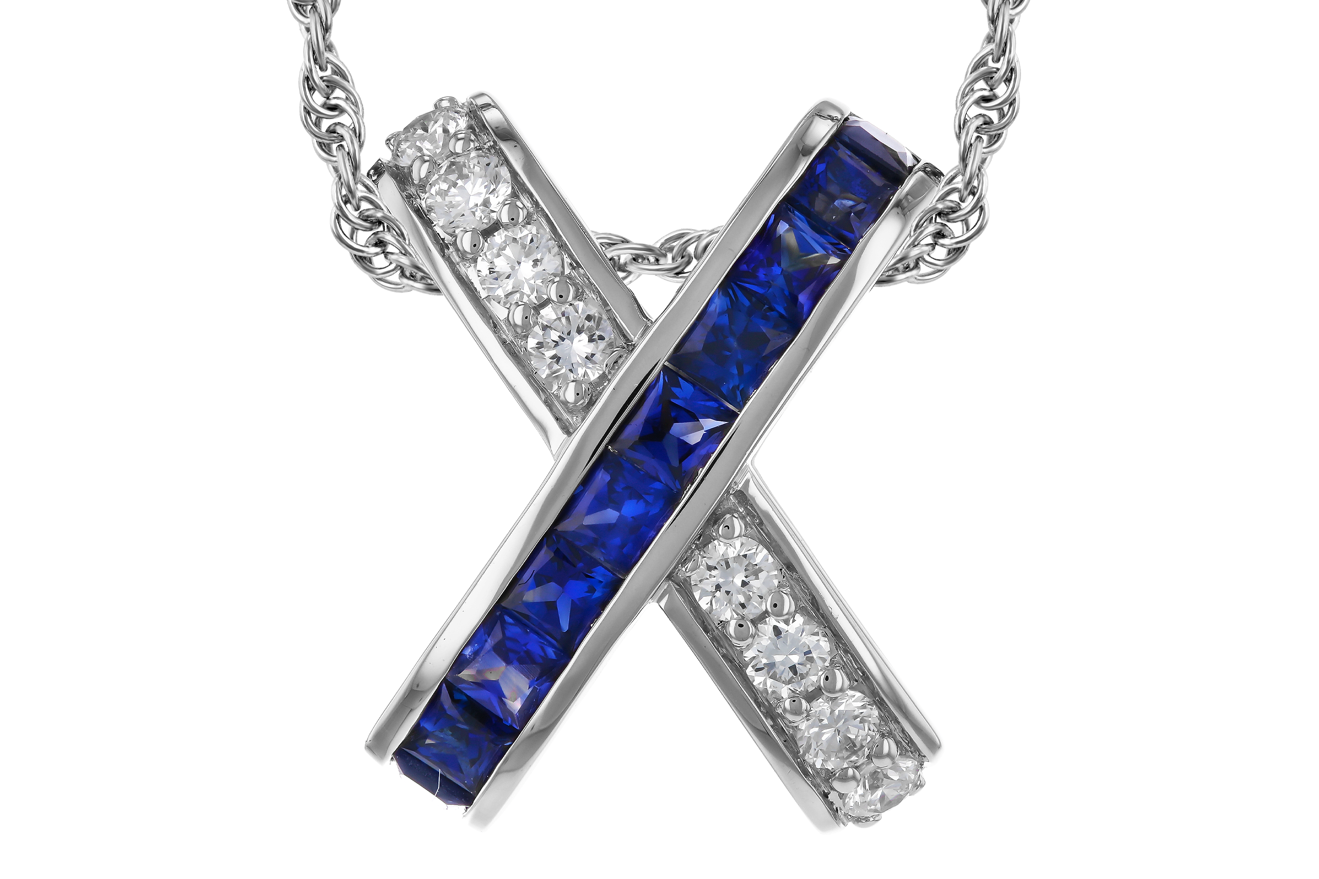 A283-90670: NECKLACE .60 TW SAPPHIRE .77 TGW