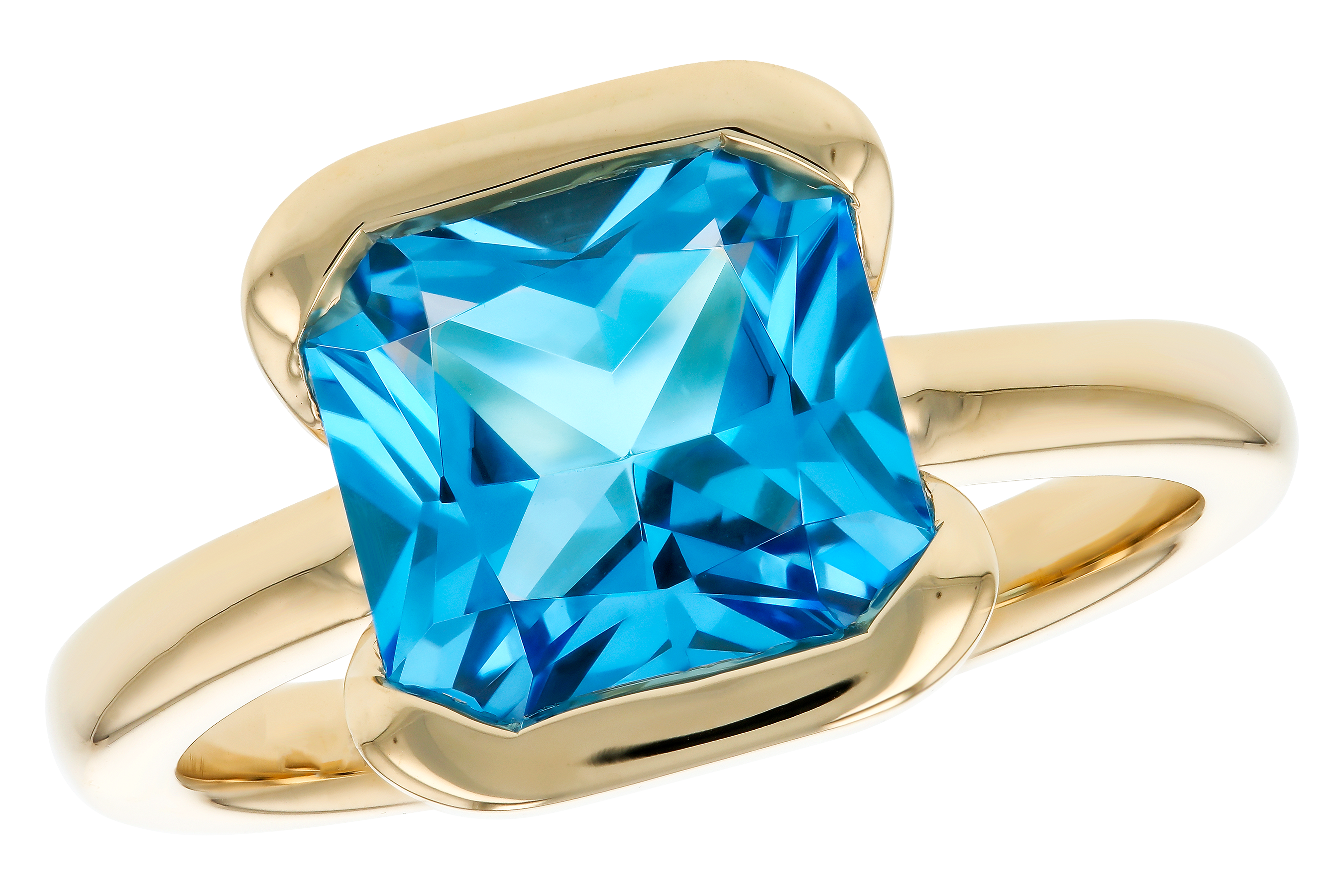 A284-73398: LDS RG 3.50 CT BLUE TOPAZ (9MM BT)