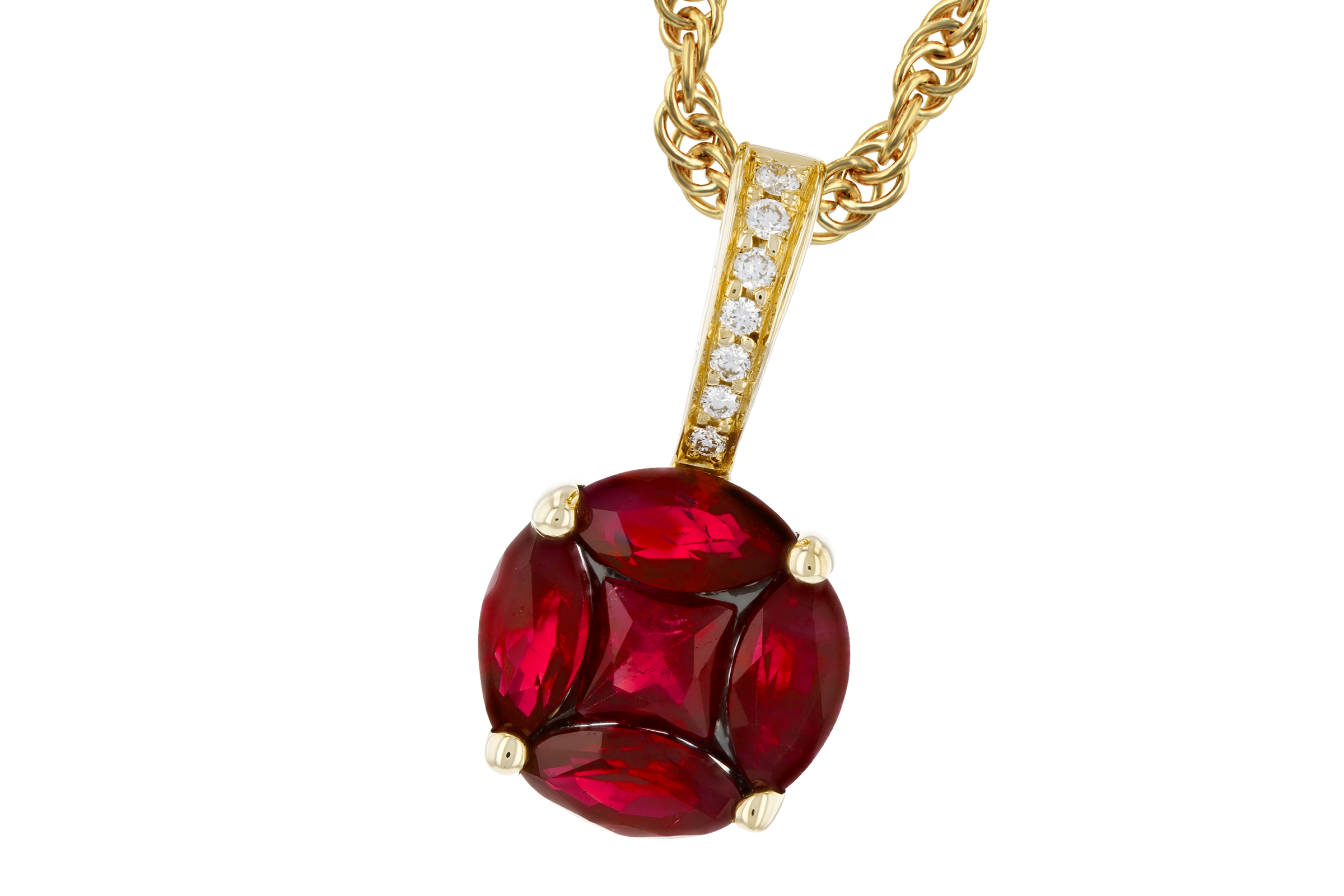 A284-73443: NECKLACE .80 RUBY .82 TW