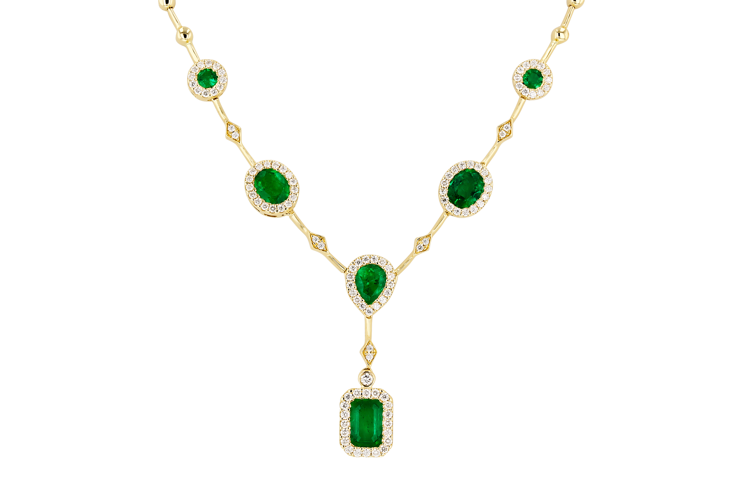 A284-75189: NECKLACE 1.66 TW EMERALD 2.08 TGW (17")