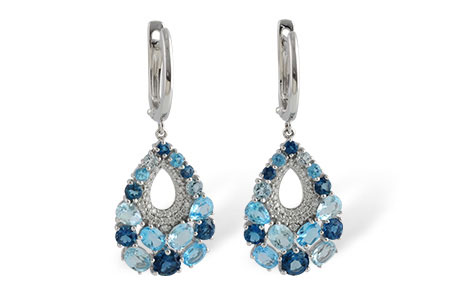 B196-62525: EARR 4.01 BLUE TOPAZ 4.24 TGW