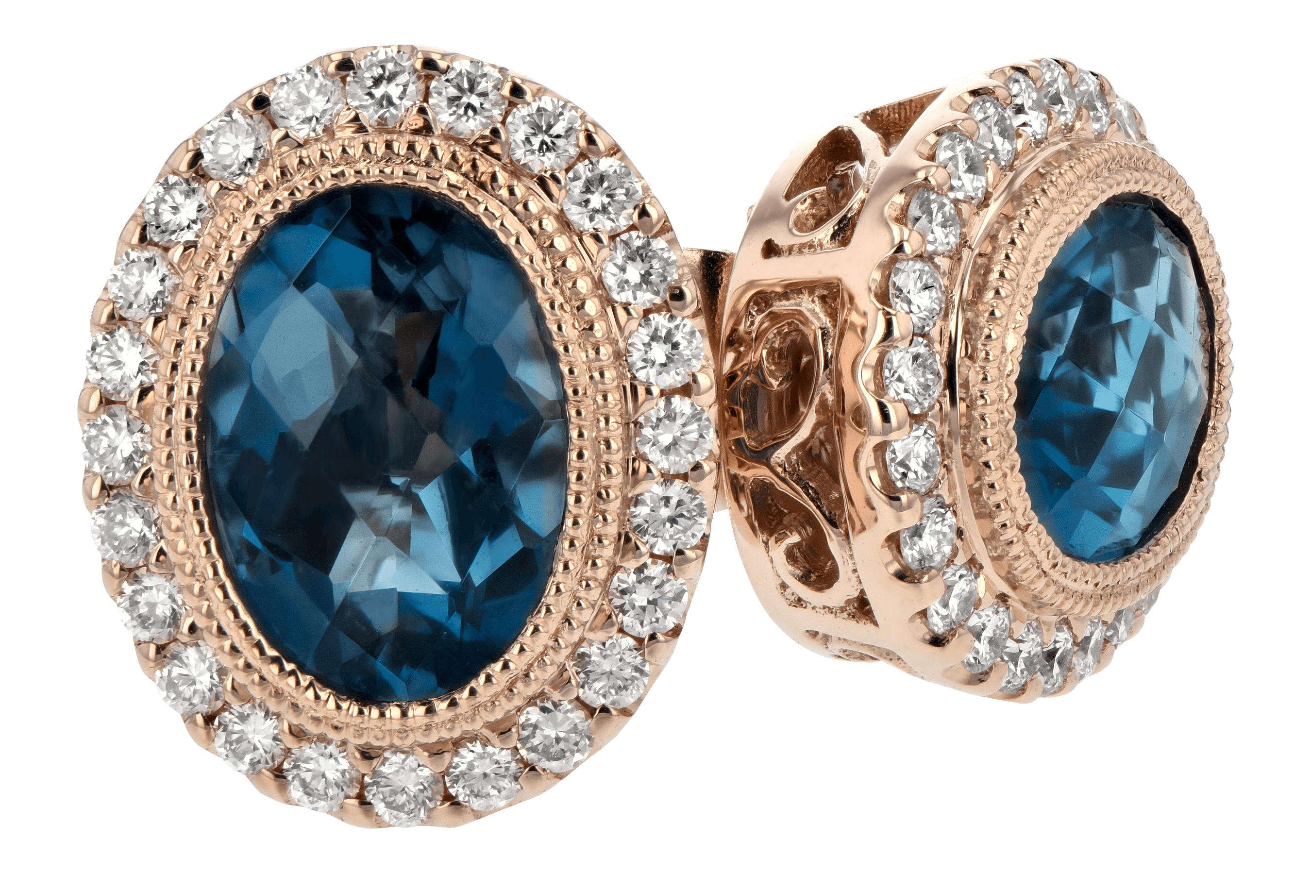 B198-37925: EARR 1.76 LONDON BLUE TOPAZ 2.01 TGW