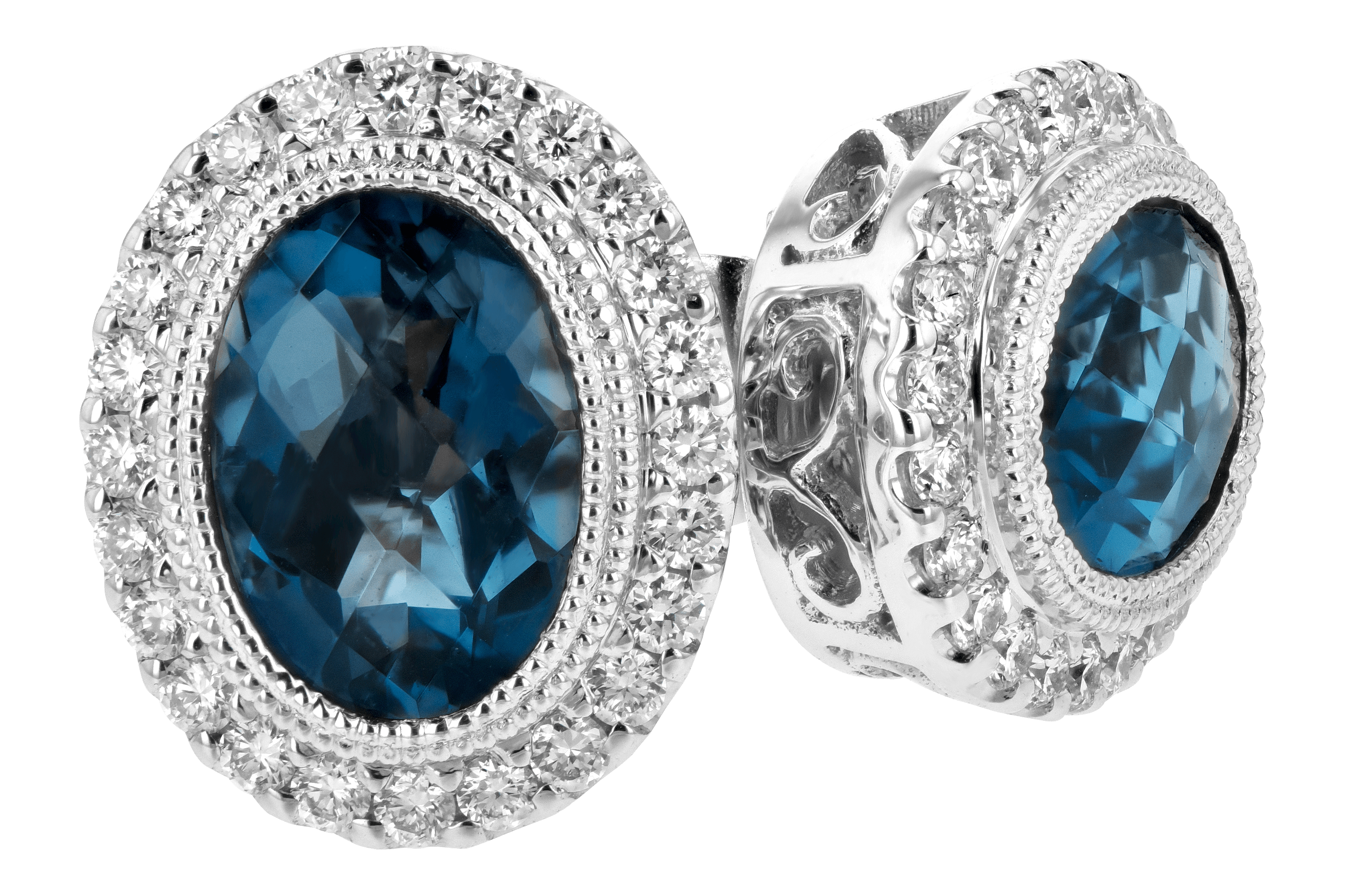 B198-37925: EARR 1.76 LONDON BLUE TOPAZ 2.01 TGW