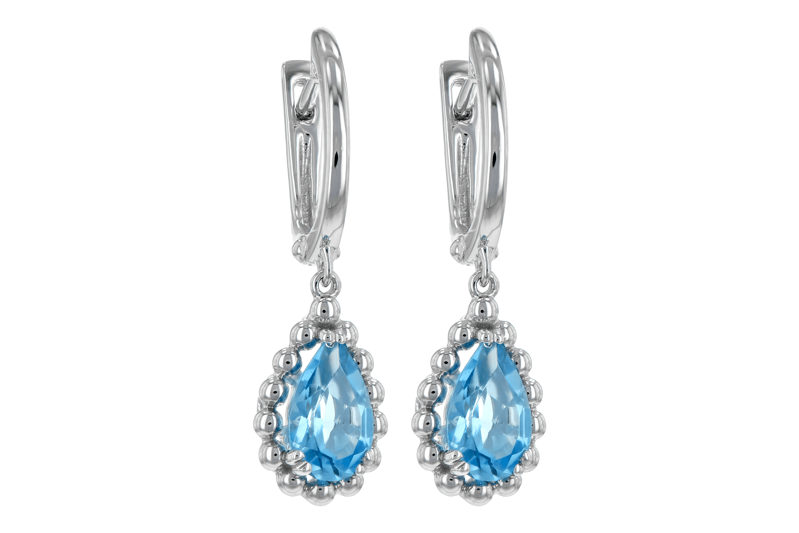 B198-40716: EARRING BLUE TOPAZ 1.70 TW