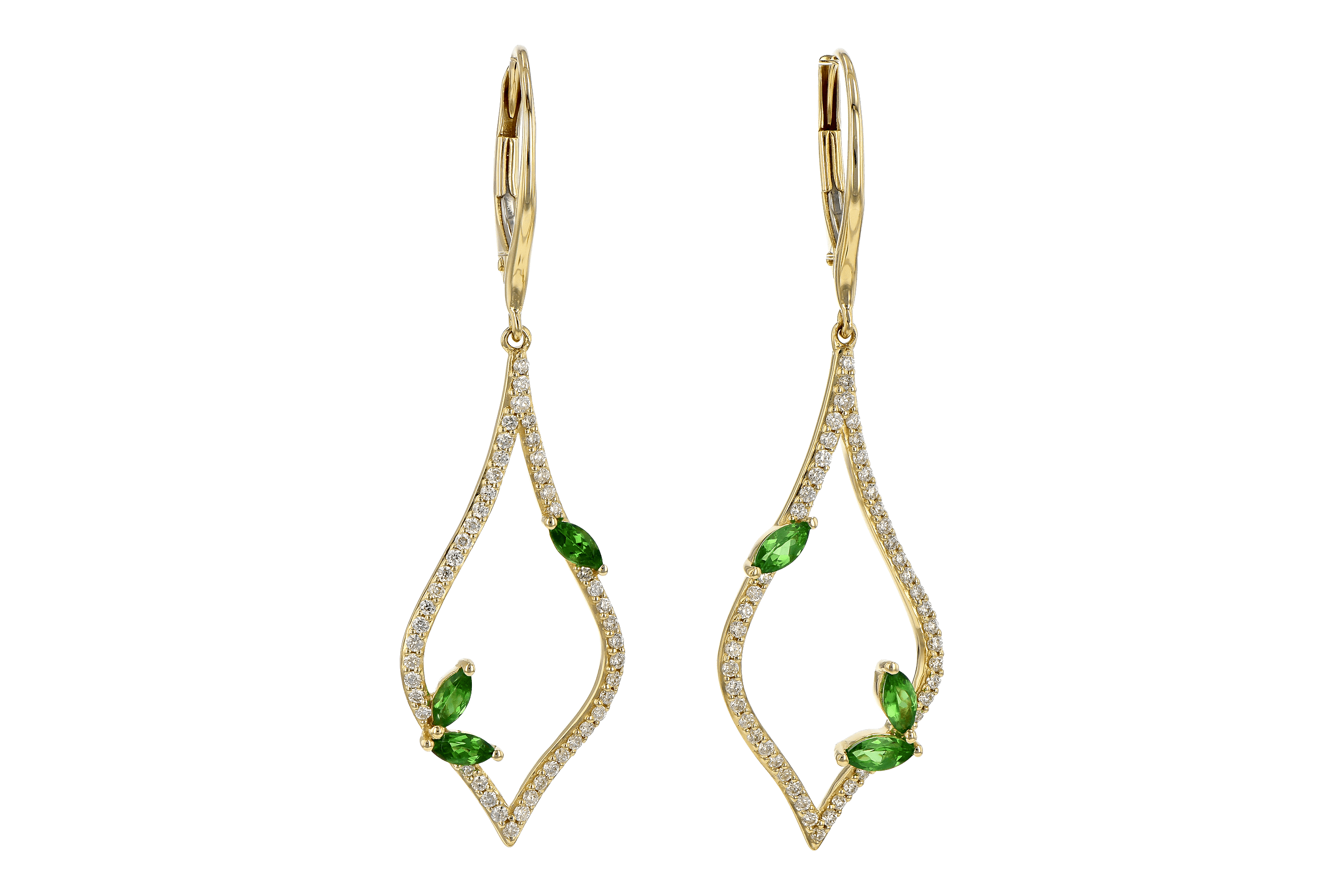 B199-33443: EARR .42 GREEN GARNET .77 TGW