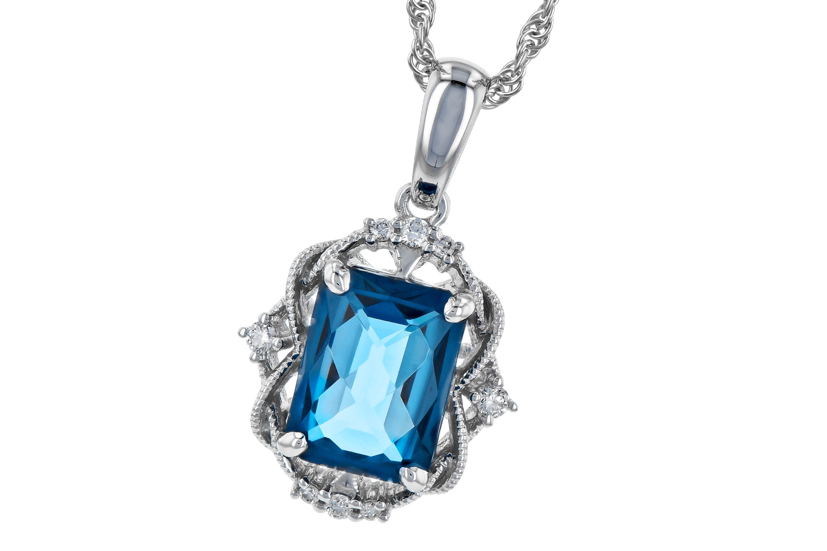 B282-03398: NECK 1.68 LONDON BLUE TOPAZ 1.73 TGW (8x6MM LBT)