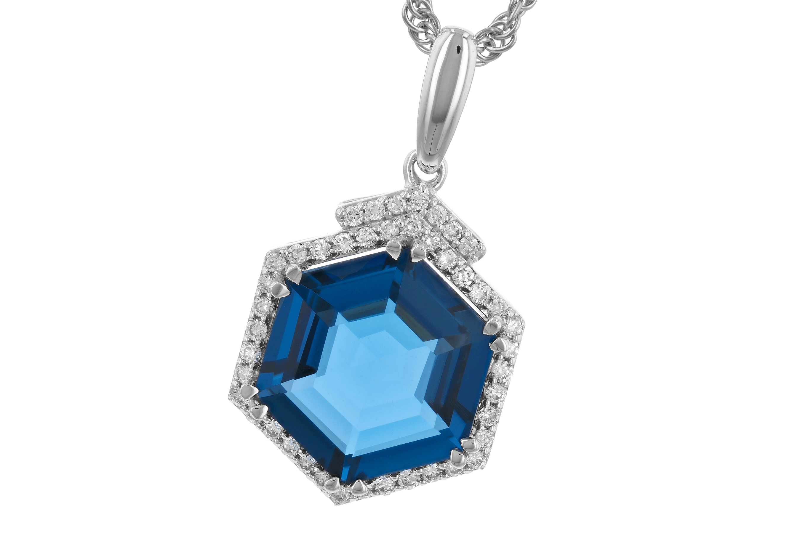 B282-95243: NECK 3.94 TW LONDON BLUE TOPAZ 4.12 TGW