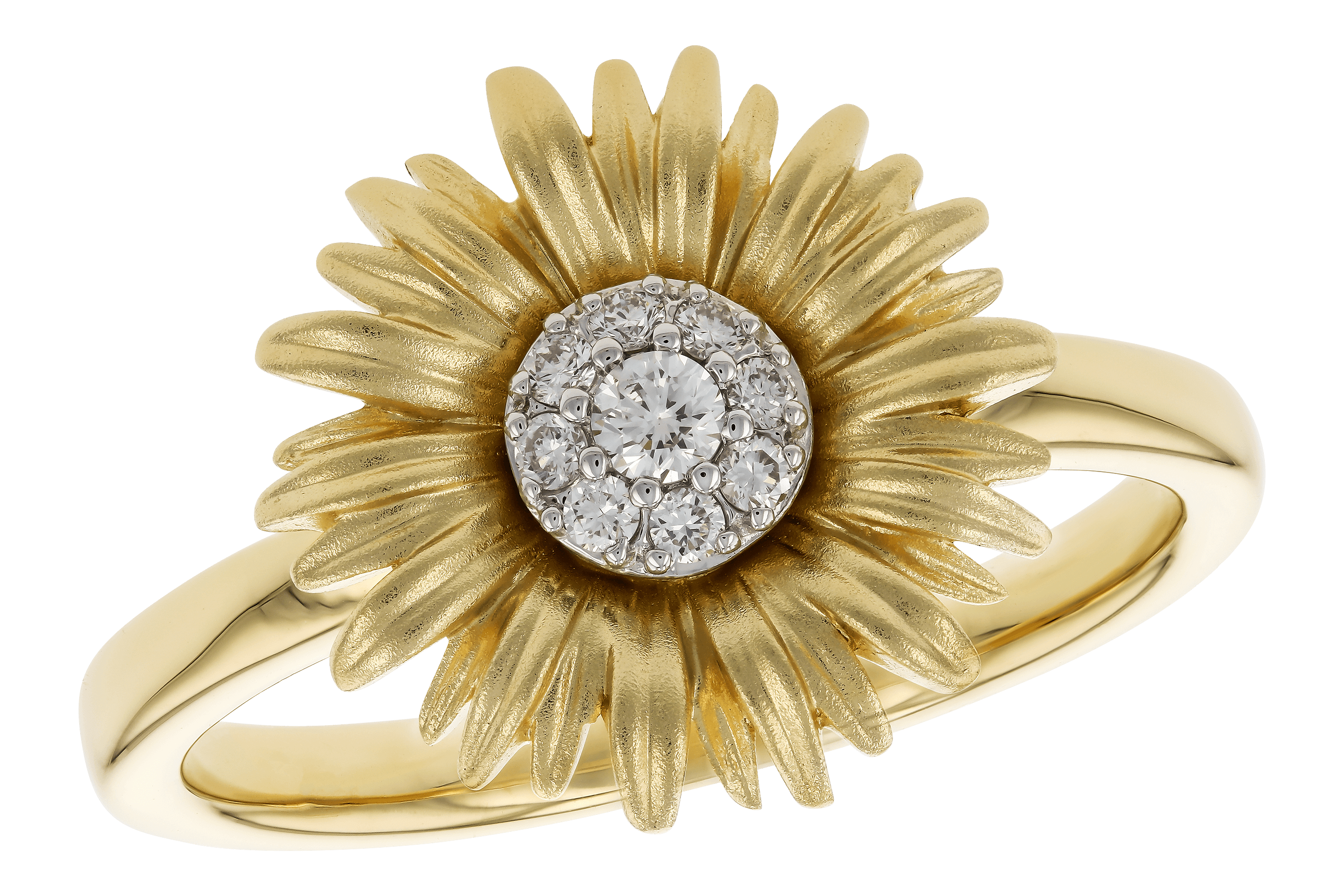 B282-95261: C282-94334 WITH YG & PETALS / WG SETTING .10 TW