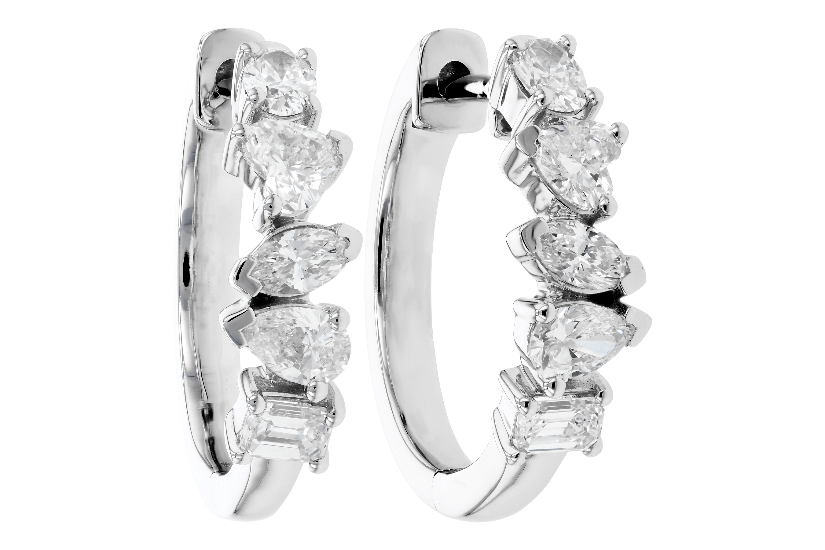 B282-97961: EARRINGS .70 TW FANCY CUT DIAS