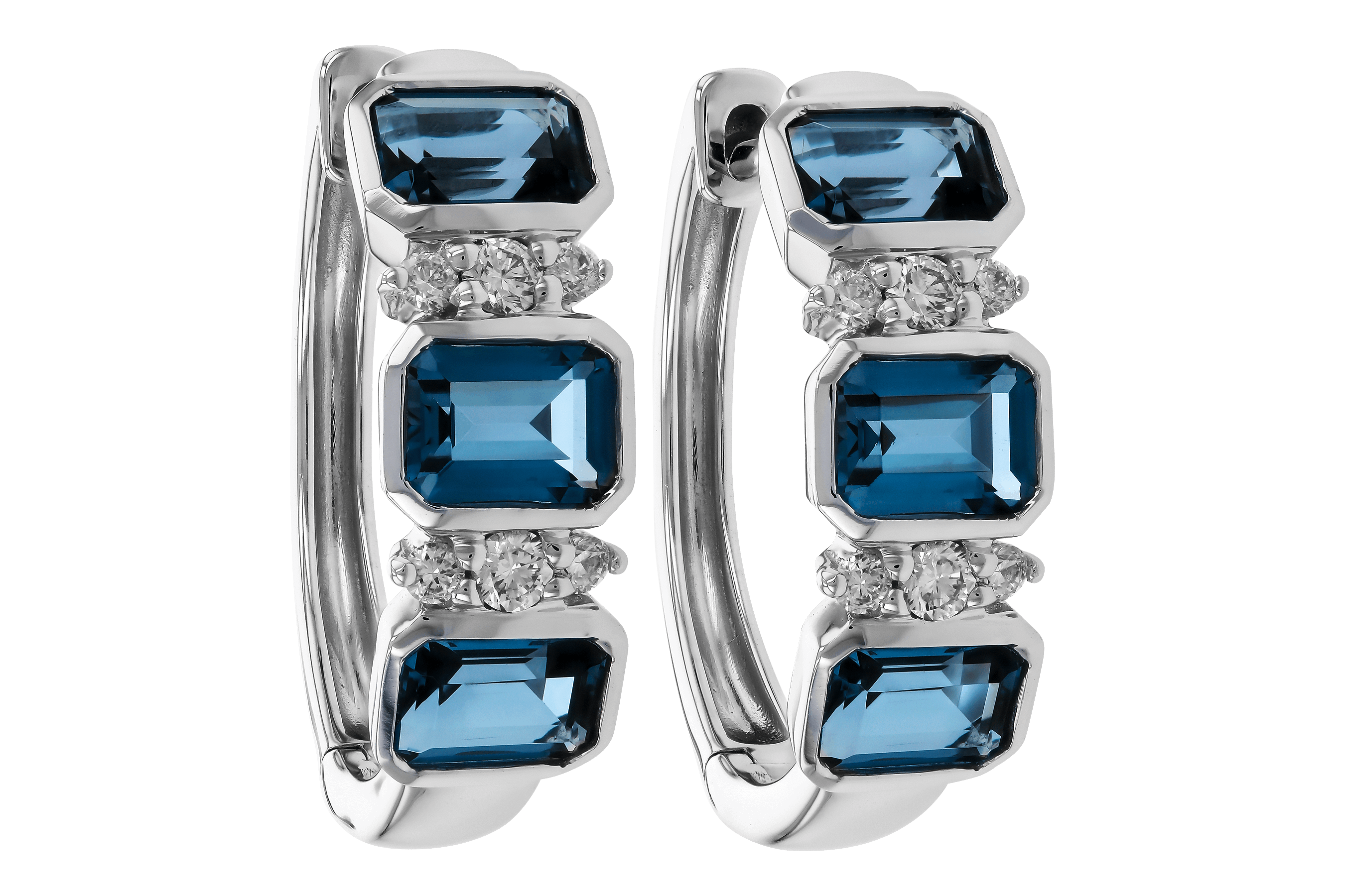 B283-84343: EARRINGS 1.37 TW LONDON BLUE TOPAZ 1.48 TGW