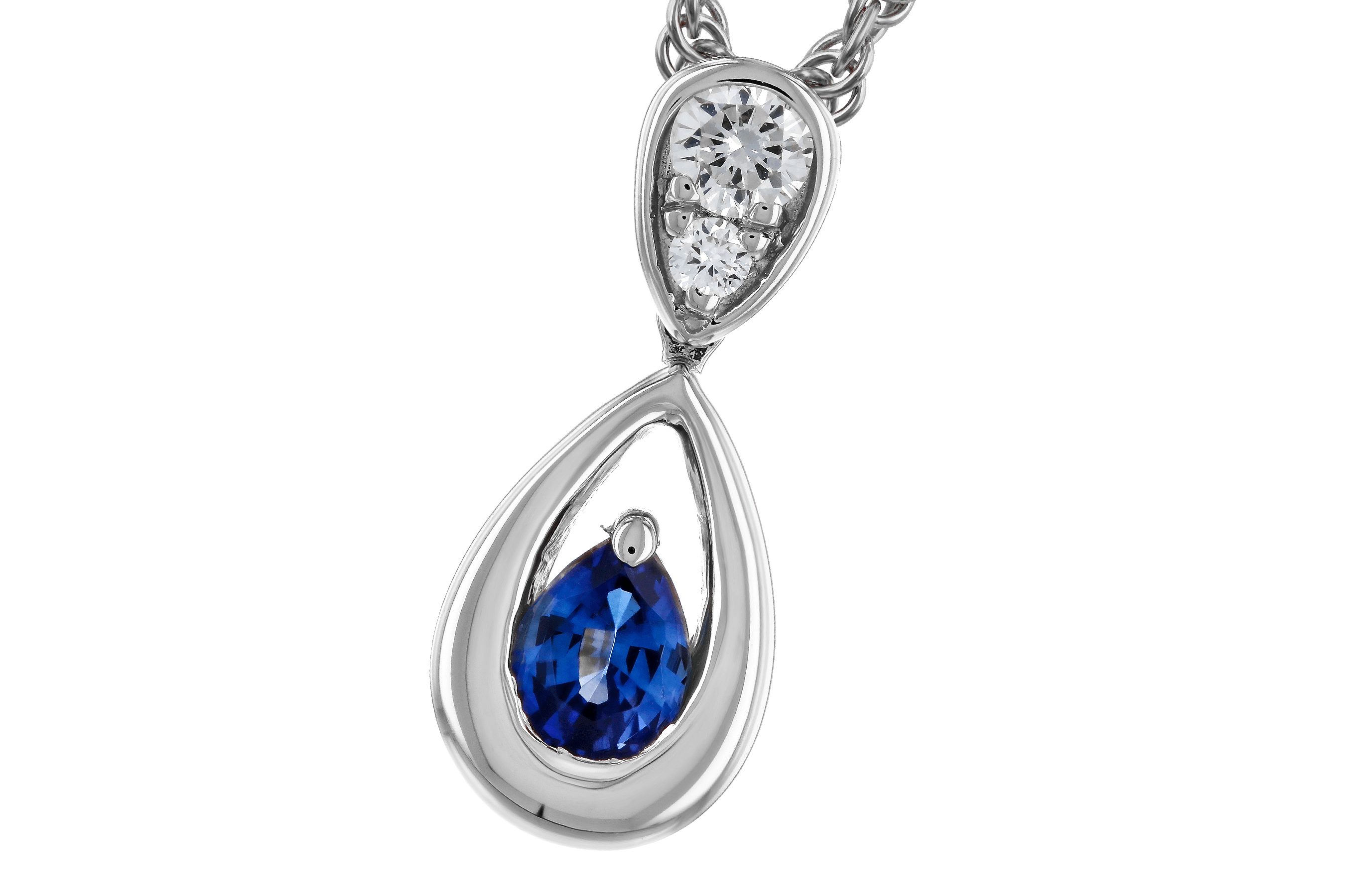 B283-85234: NECKLACE .21 SAPPHIRE .27 TGW (4x3 SAPP)