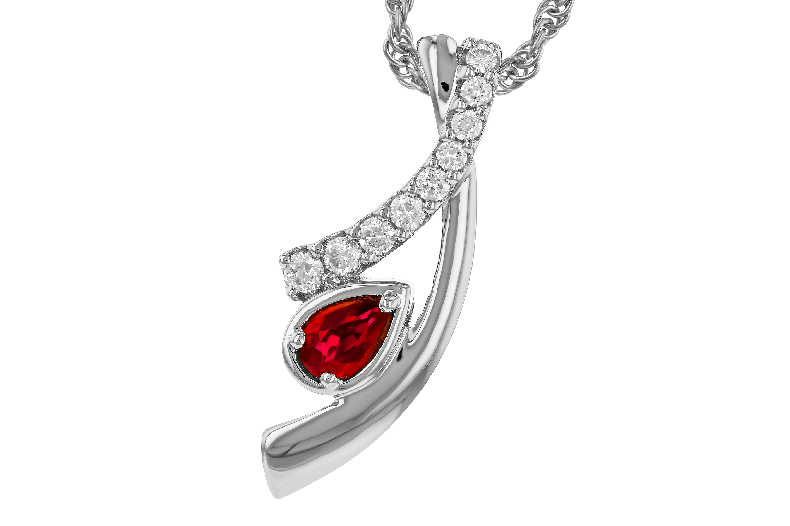B283-87916: NECKLACE .21 RUBY .38 TGW (5x3 RUBY)