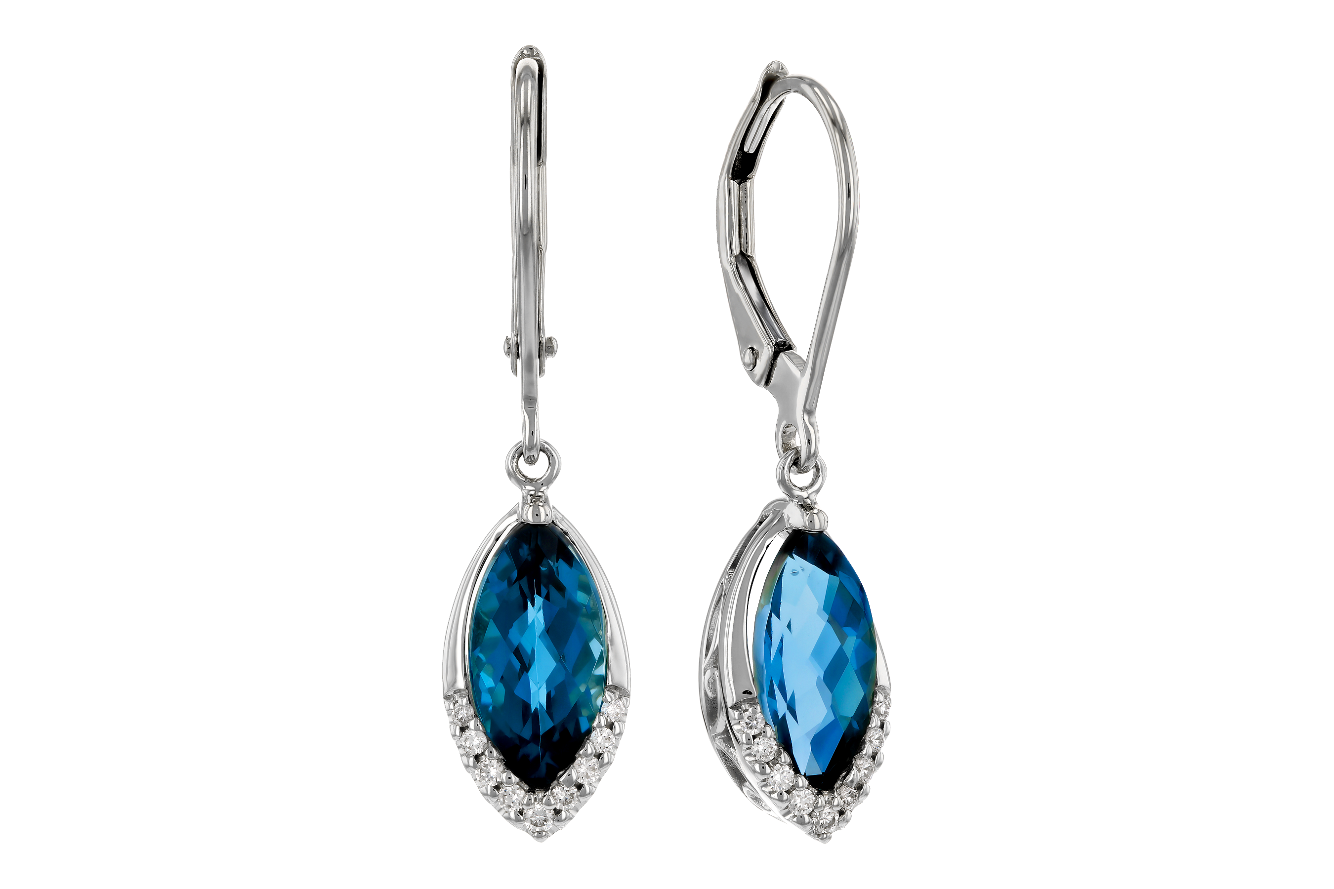 B283-89816: EARR 2.42 TW LONDON BLUE TOPAZ 2.50 TGW (9x5MM MQ)