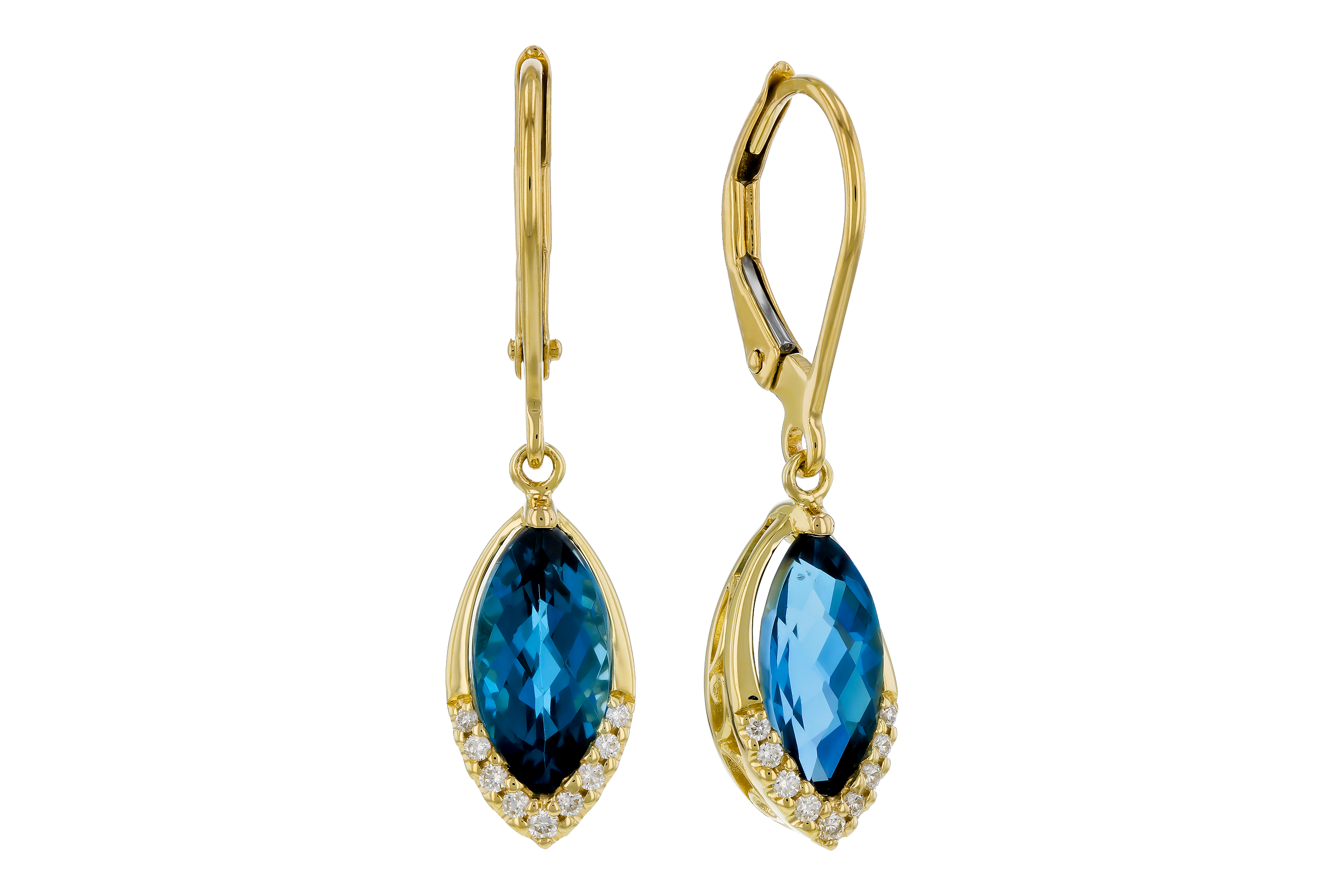 B283-89816: EARR 2.42 TW LONDON BLUE TOPAZ 2.50 TGW (9x5MM MQ)