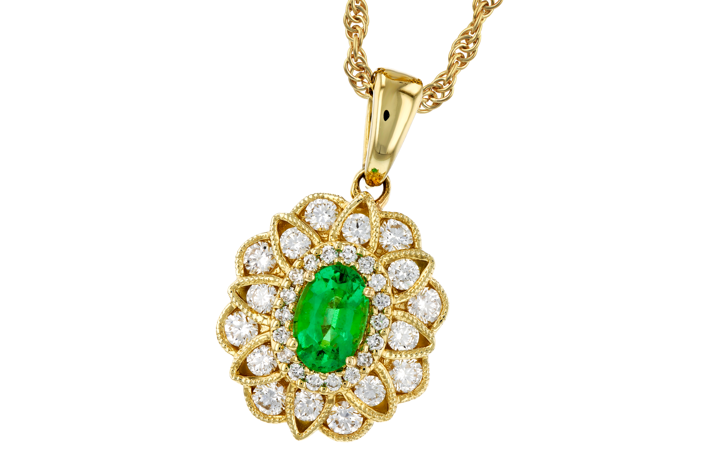 B284-74325: NECK .46 EMERALD .98 TGW (6X4 EMER)