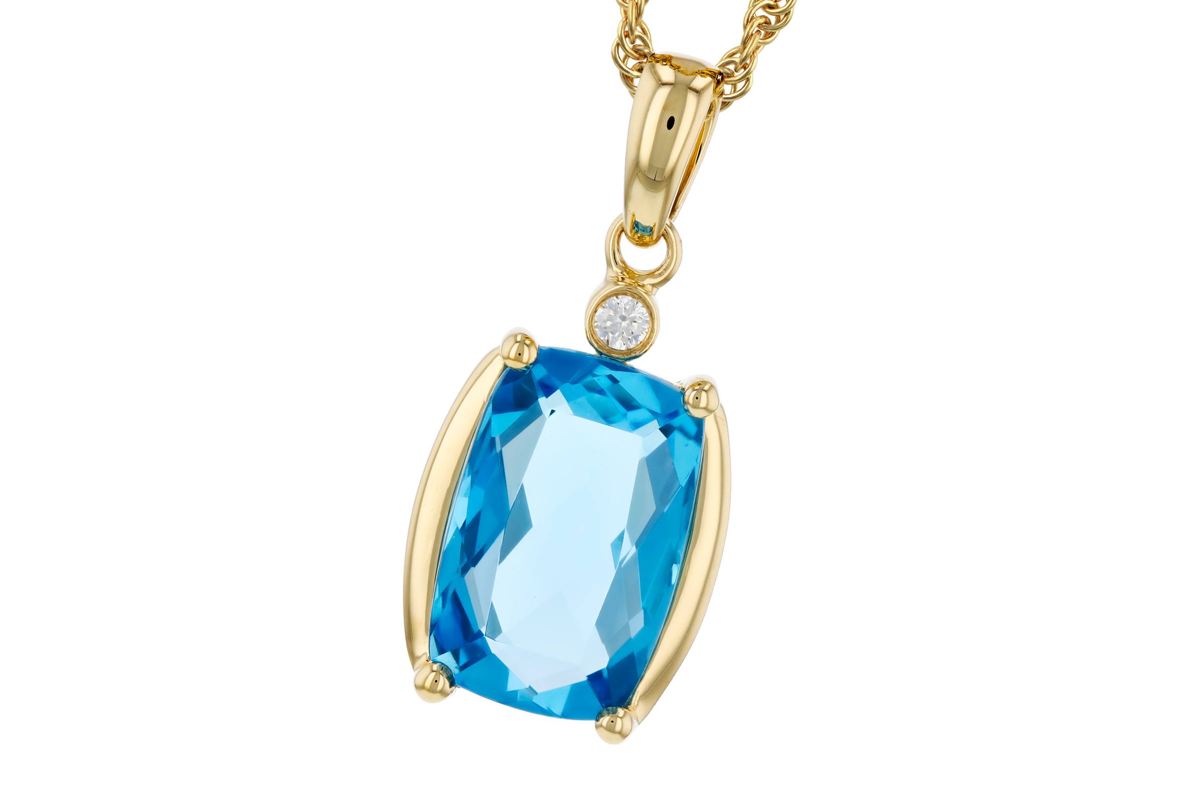 B284-75198: NECKLACE 2.88 BLUE TOPAZ 2.90 TGW (11x7MM BT)