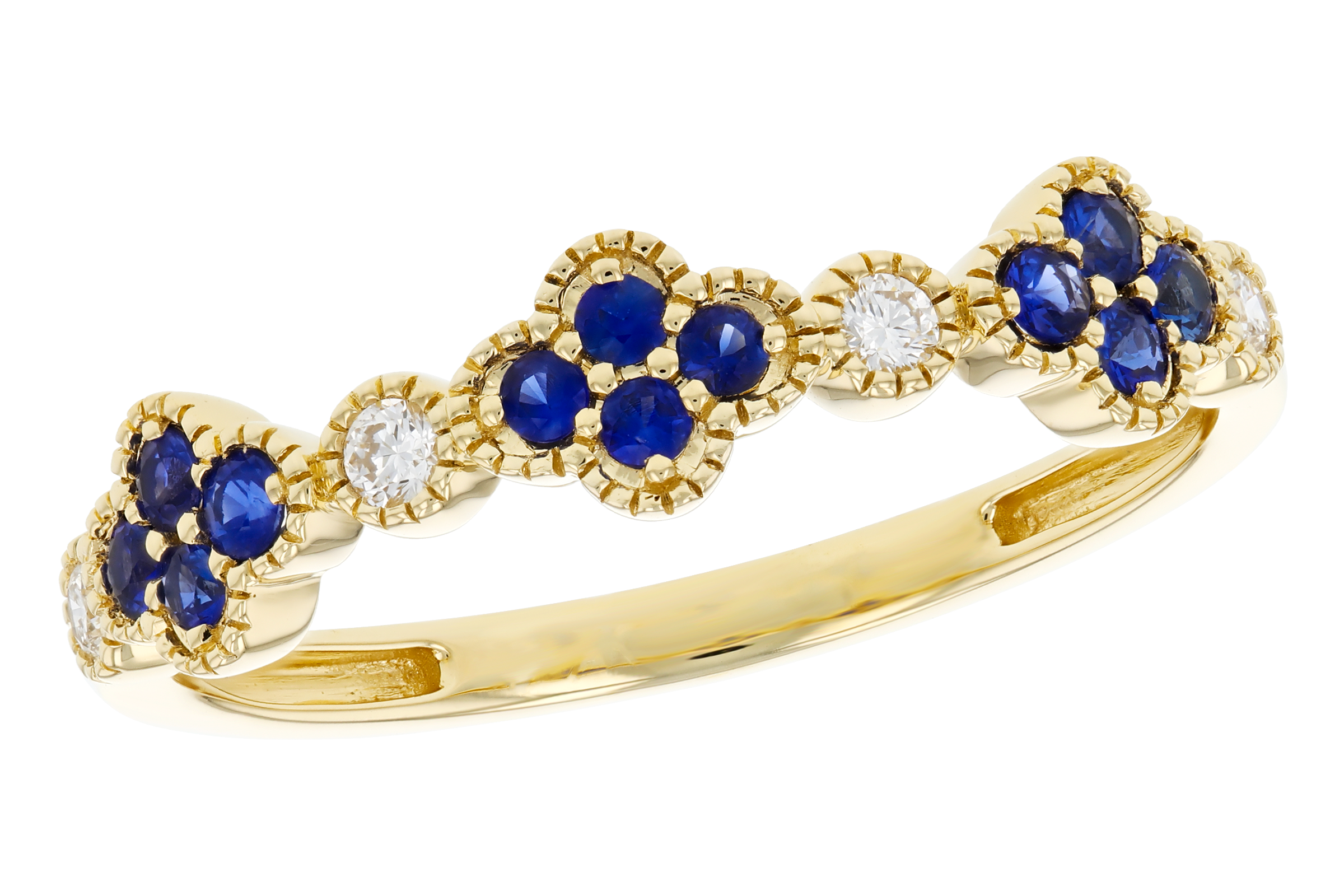 B284-76116: LDS WED RG .23 TW SAPPHIRE .31 TGW