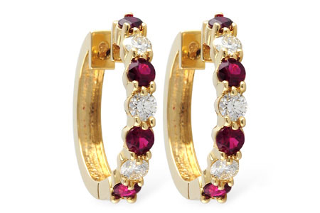 C010-21570: EARRINGS 1.30 RUBY 2.08 TGW