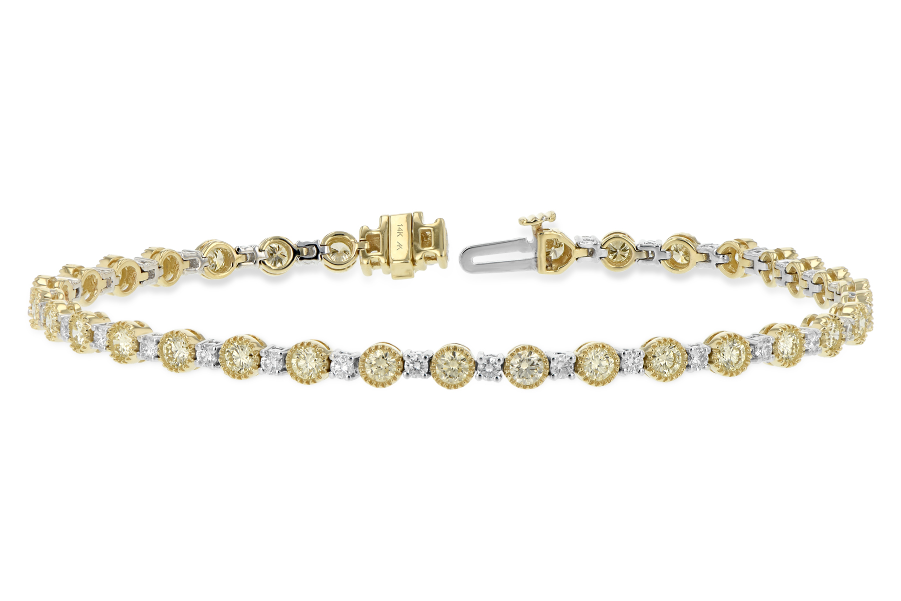 C197-54288: BRACELET 2.22 YELLOW DIA 3.04 TW