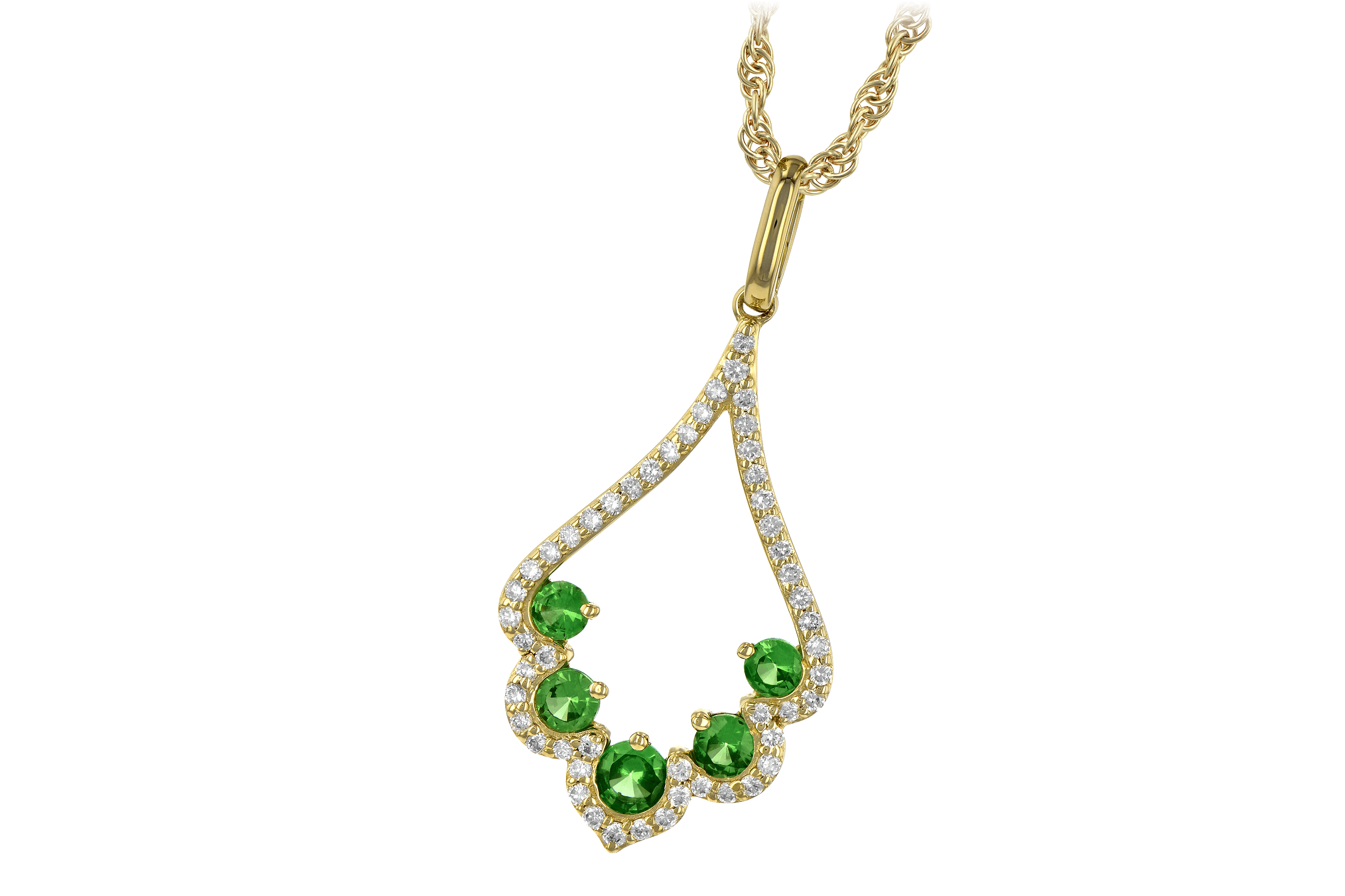 C199-27943: NECK .34 GREEN GARNET .53 TGW