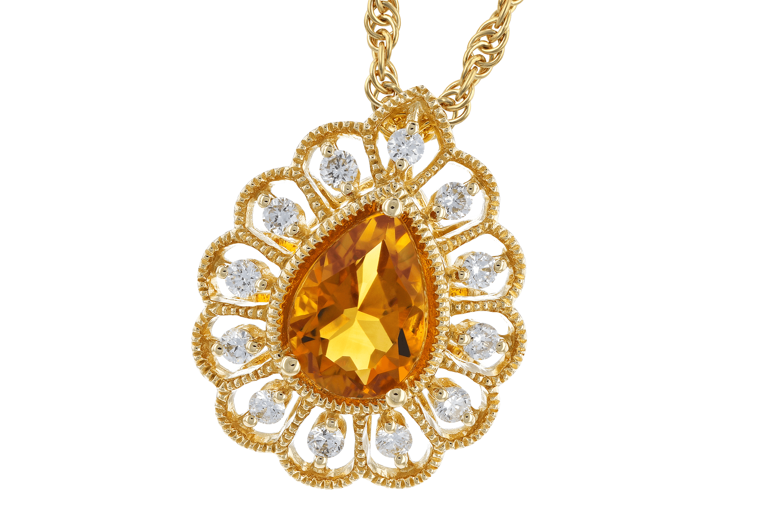C282-94352: NECK .62 CITRINE .75 TGW