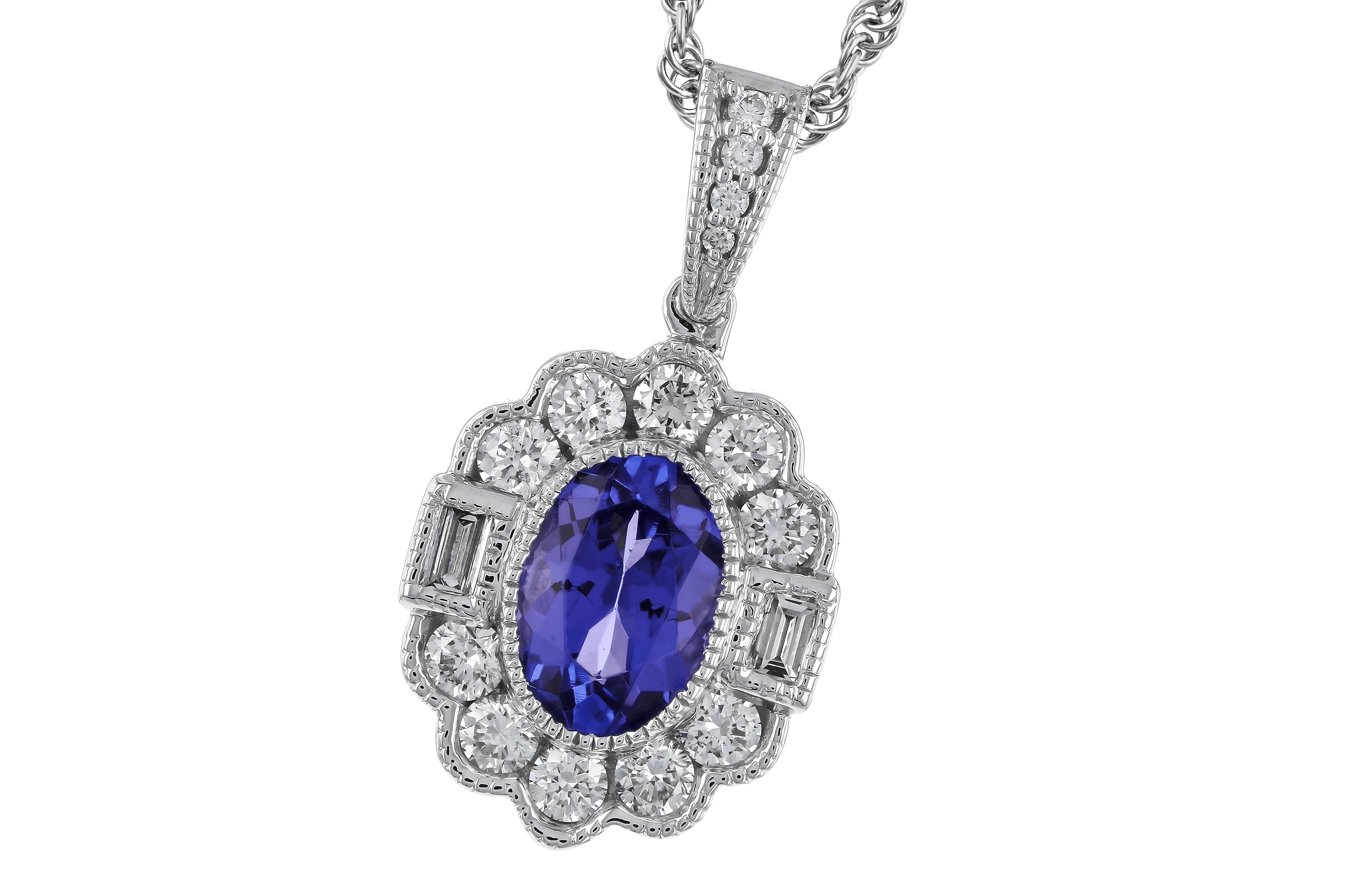 C283-83425: NECKLACE .80 TANZANITE 1.15 TGW (7x5MM OV)