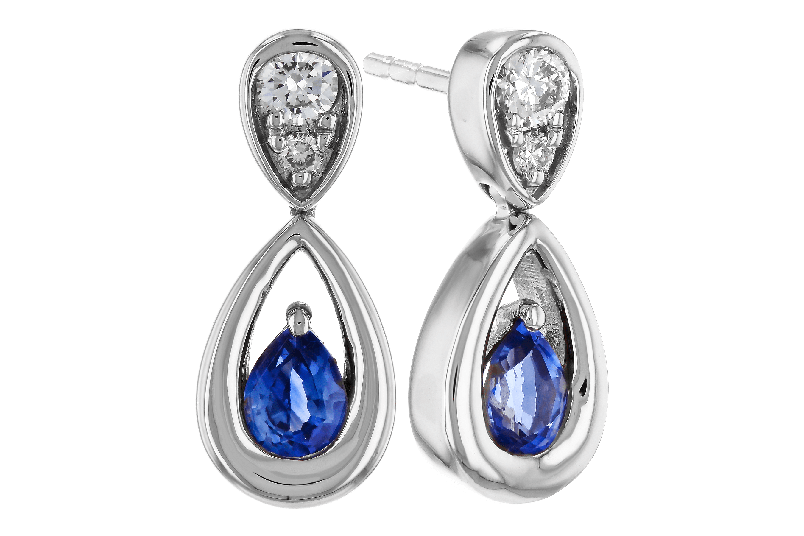 C283-85225: EARRINGS .42 SAPPHIRE .54 TGW (4x3 SAPP)