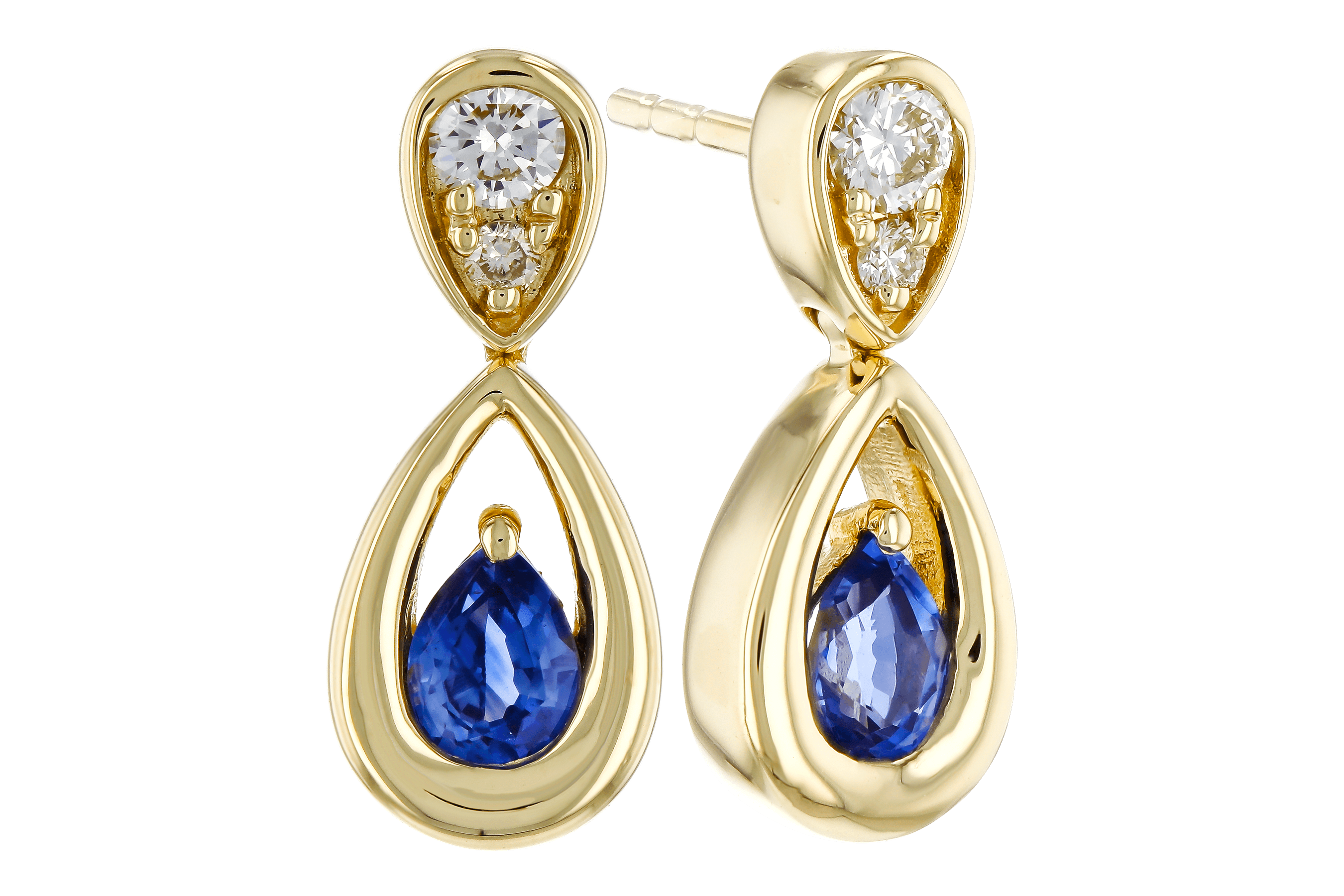 C283-85225: EARRINGS .42 SAPPHIRE .54 TGW (4x3 SAPP)