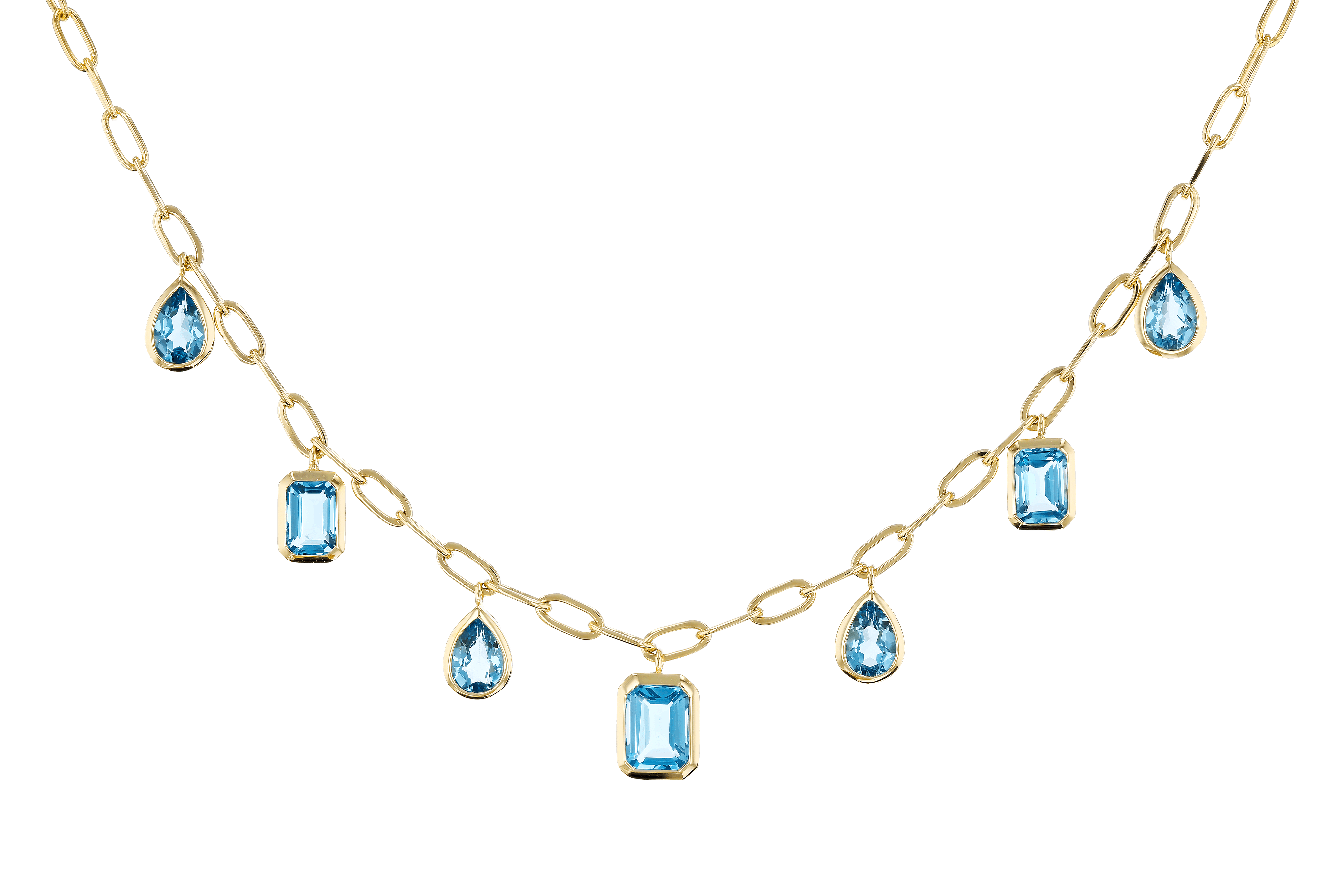 C283-85261: NECKLACE 4.10 TW BLUE TOPAZ (17")