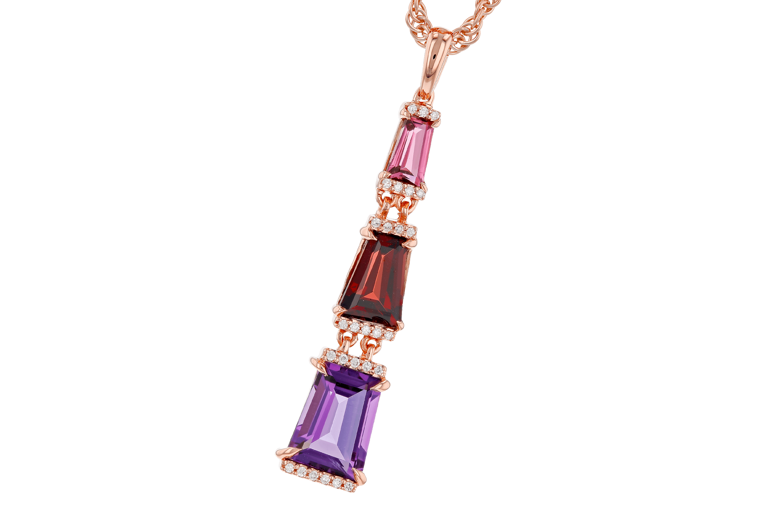 C283-86134: NECKLACE 2.32 SEMI-PREC (PT,GT,AMY) 2.37 TGW