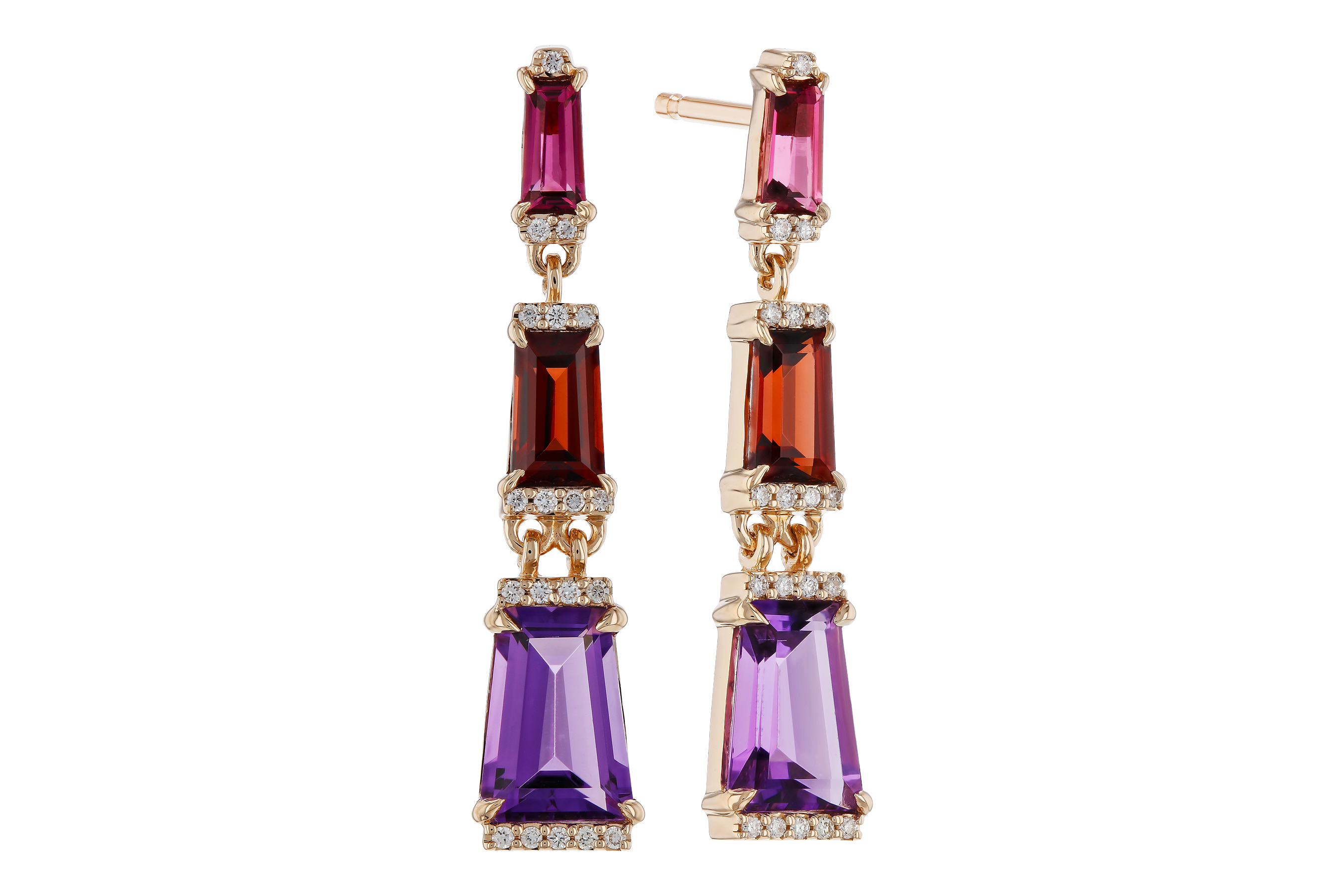 C283-86161: EARRINGS 1.98 SEMI-PREC (PT,GT,AMY) 2.05 TGW