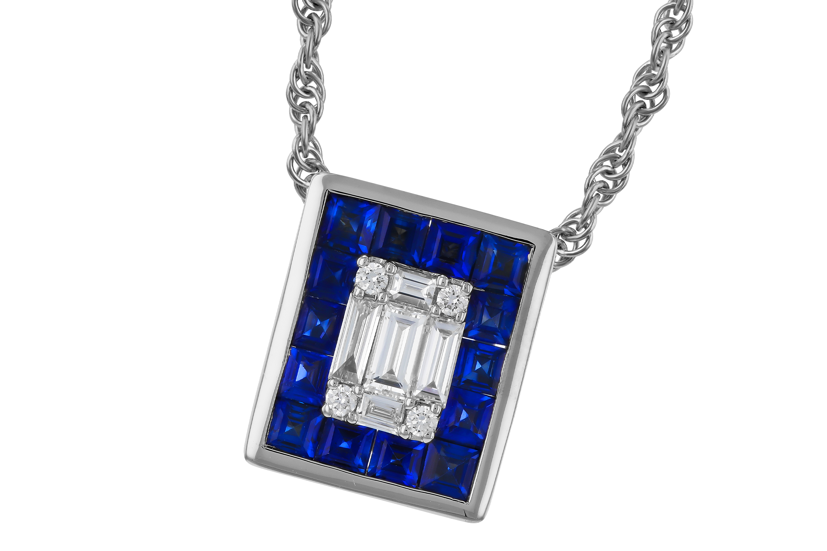 C283-89779: NECKLACE .84 SAPPHIRE TW 1.02 TGW