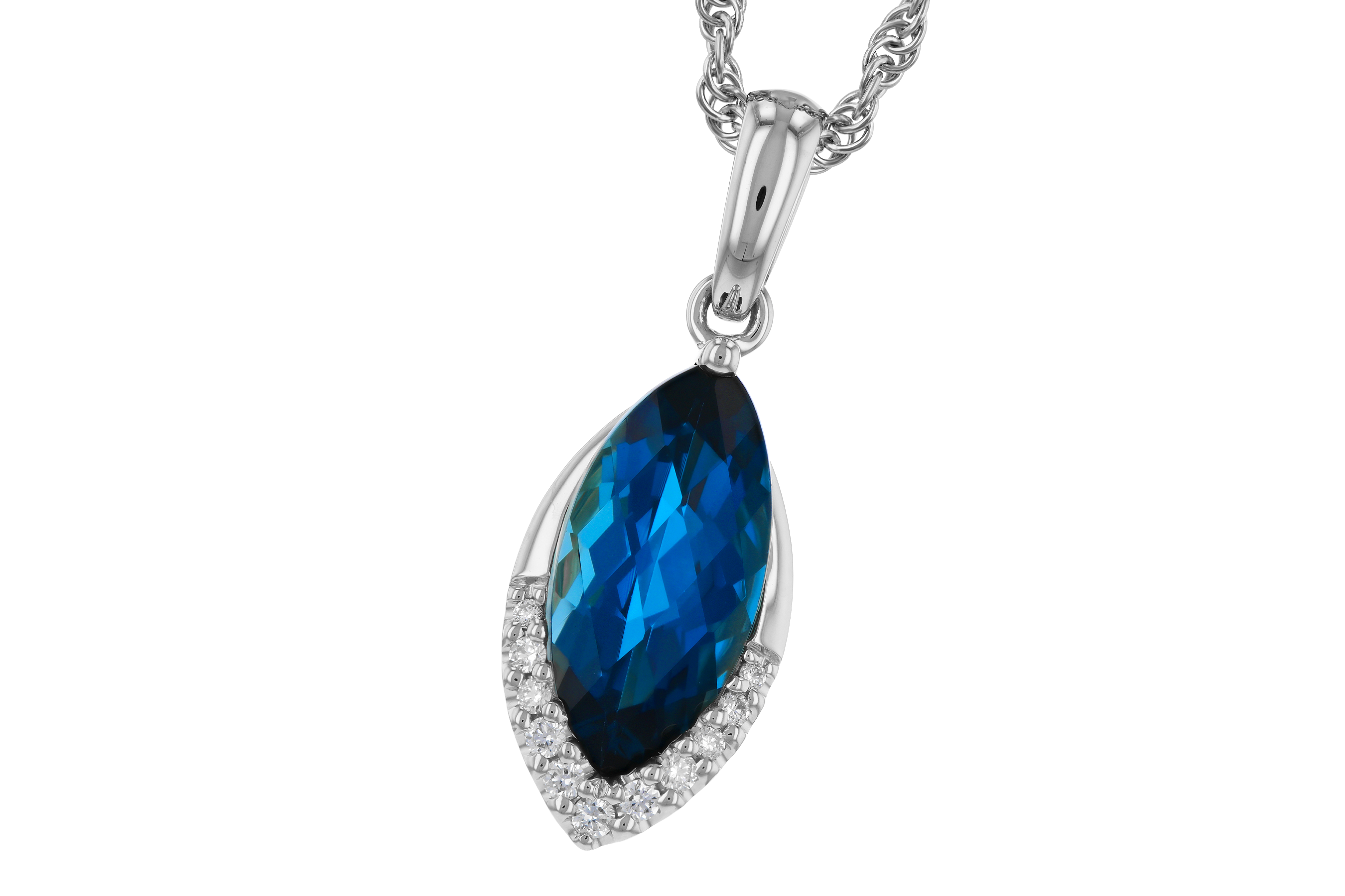 C283-89816: NECK 2.14 LONDON BLUE TOPAZ 2.20 TGW (12x6MM MQ)