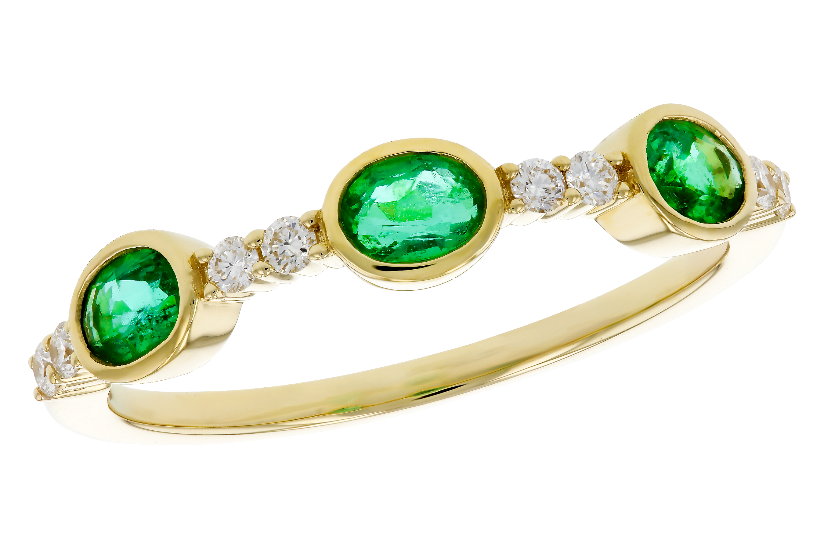 C283-90643: LDS WEDDING RG .46 TW EMERALD .58 TGW