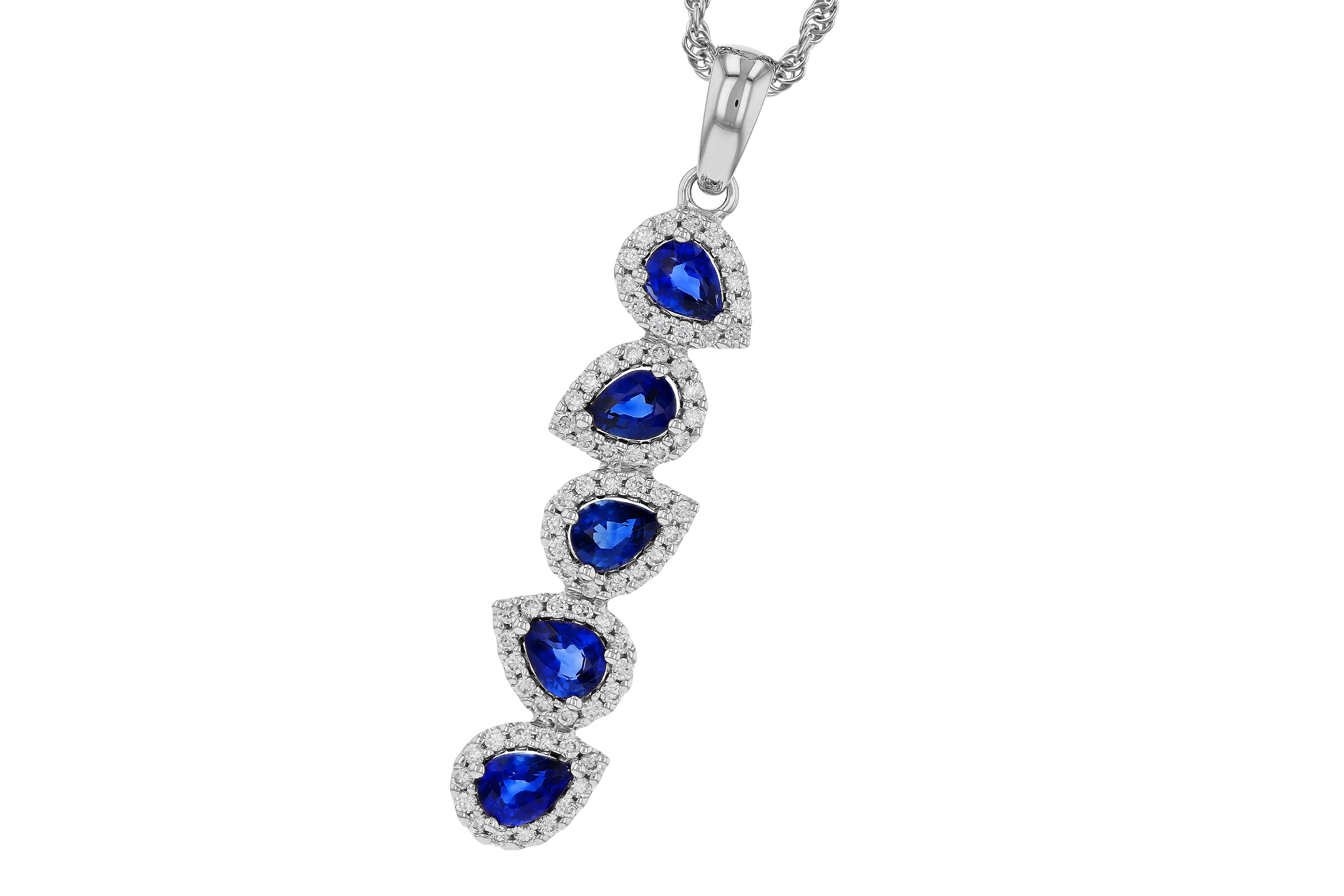 C283-90725: NECKLACE .95 TW SAPPHIRE 1.19 TGW