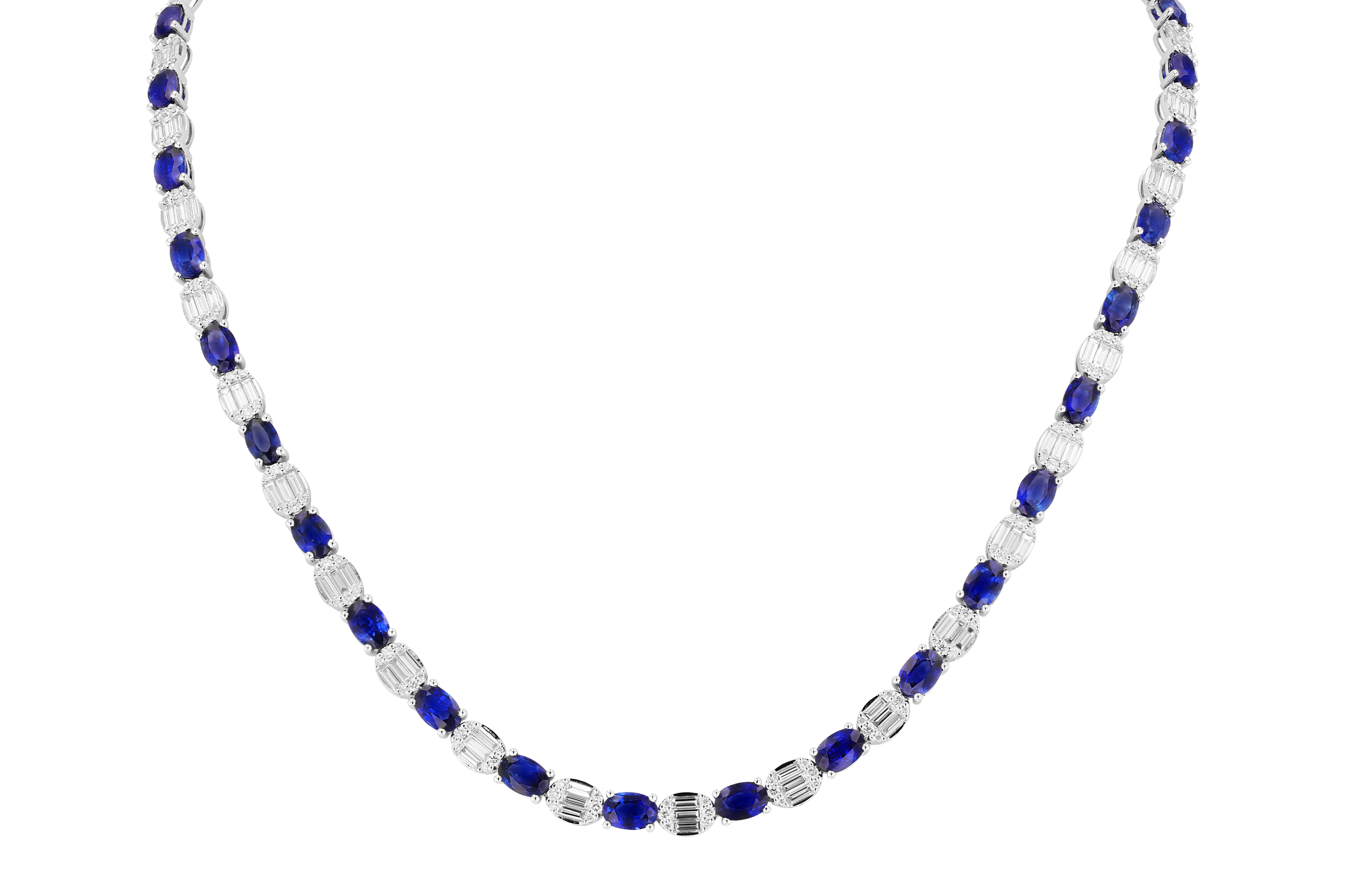 C284-75188: NECKLACE 17.68 TW SAPPHIRE 21.82 TGW (17")